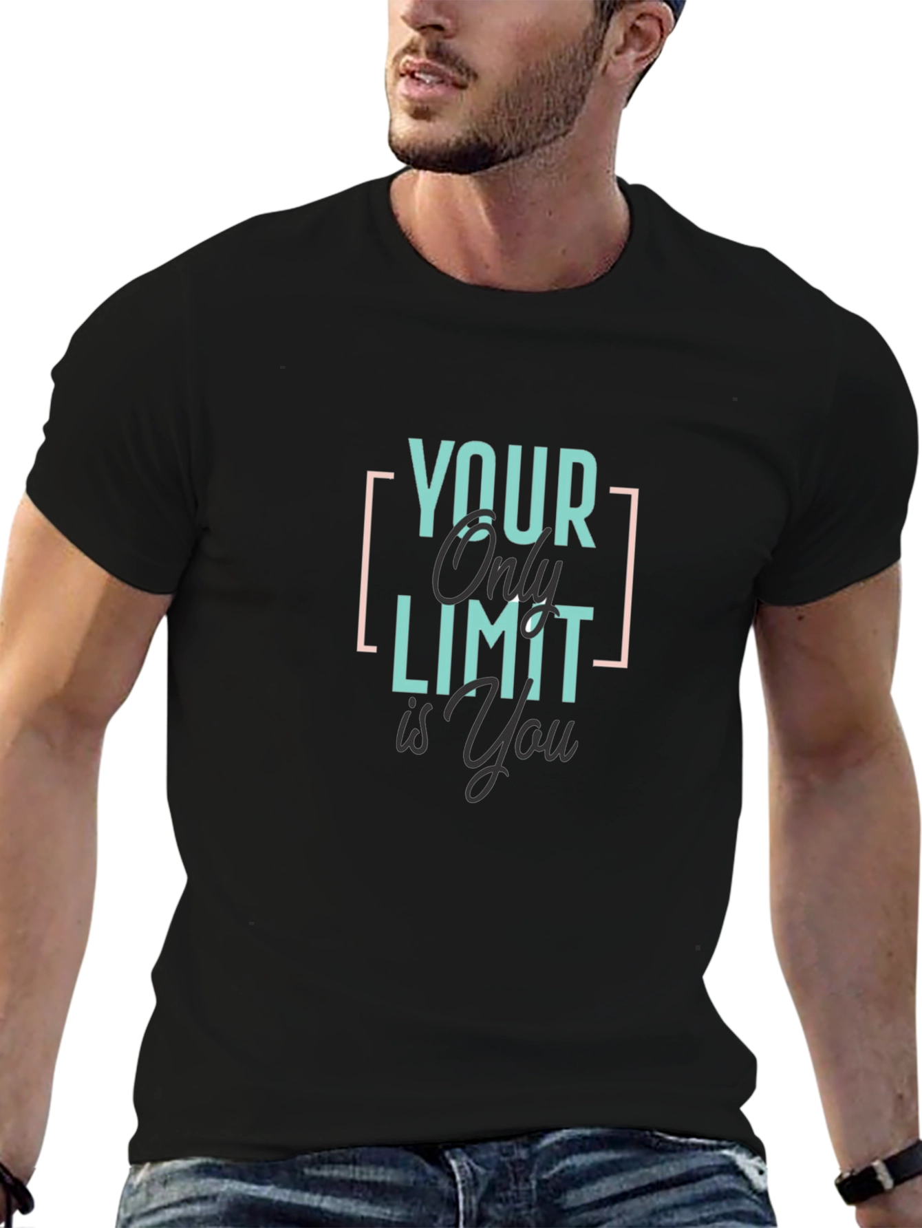 Black Your Only Limit Is You Graphic T-Shirt - Black view 6