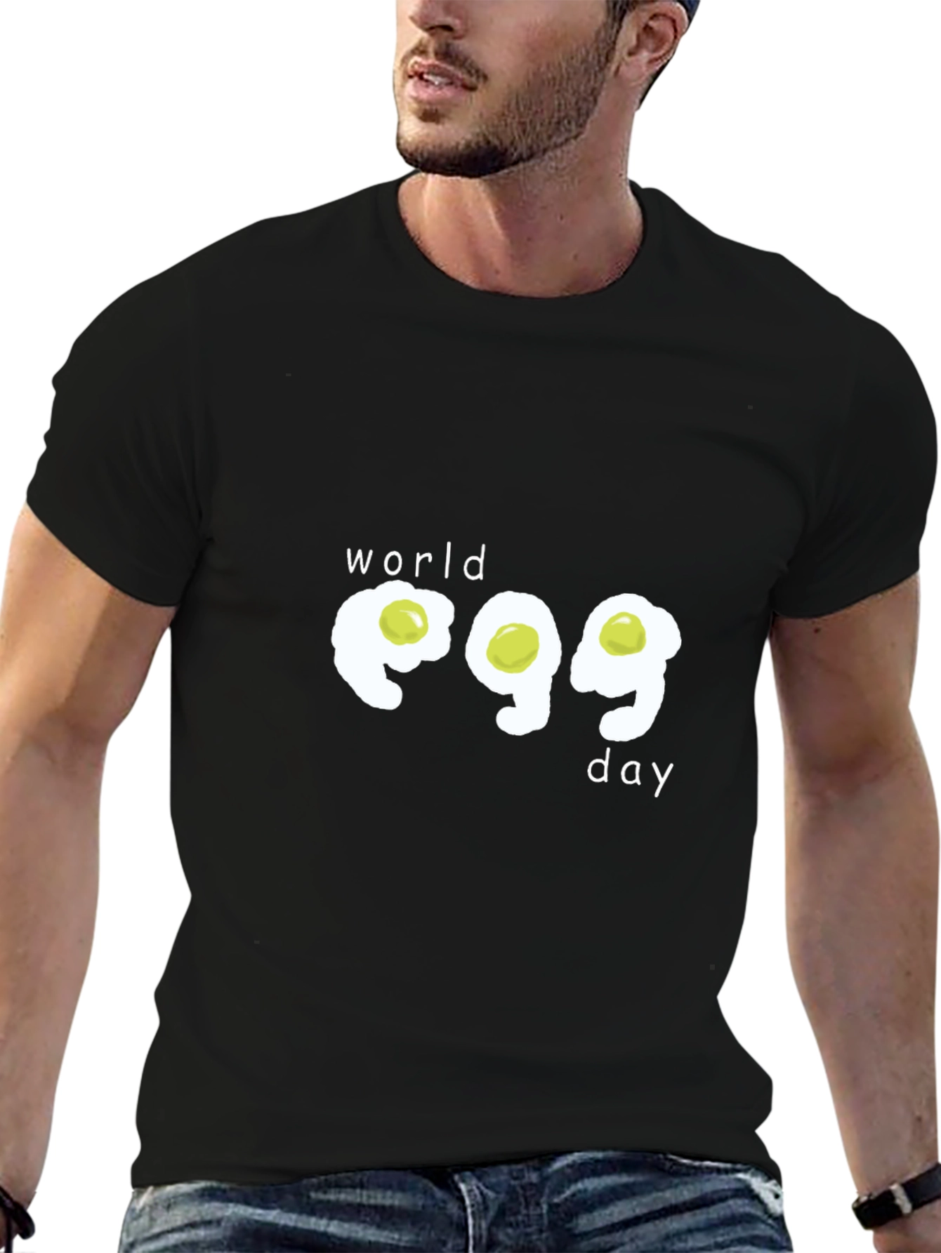 Black World Egg Day Graphic Tee - Black view 6