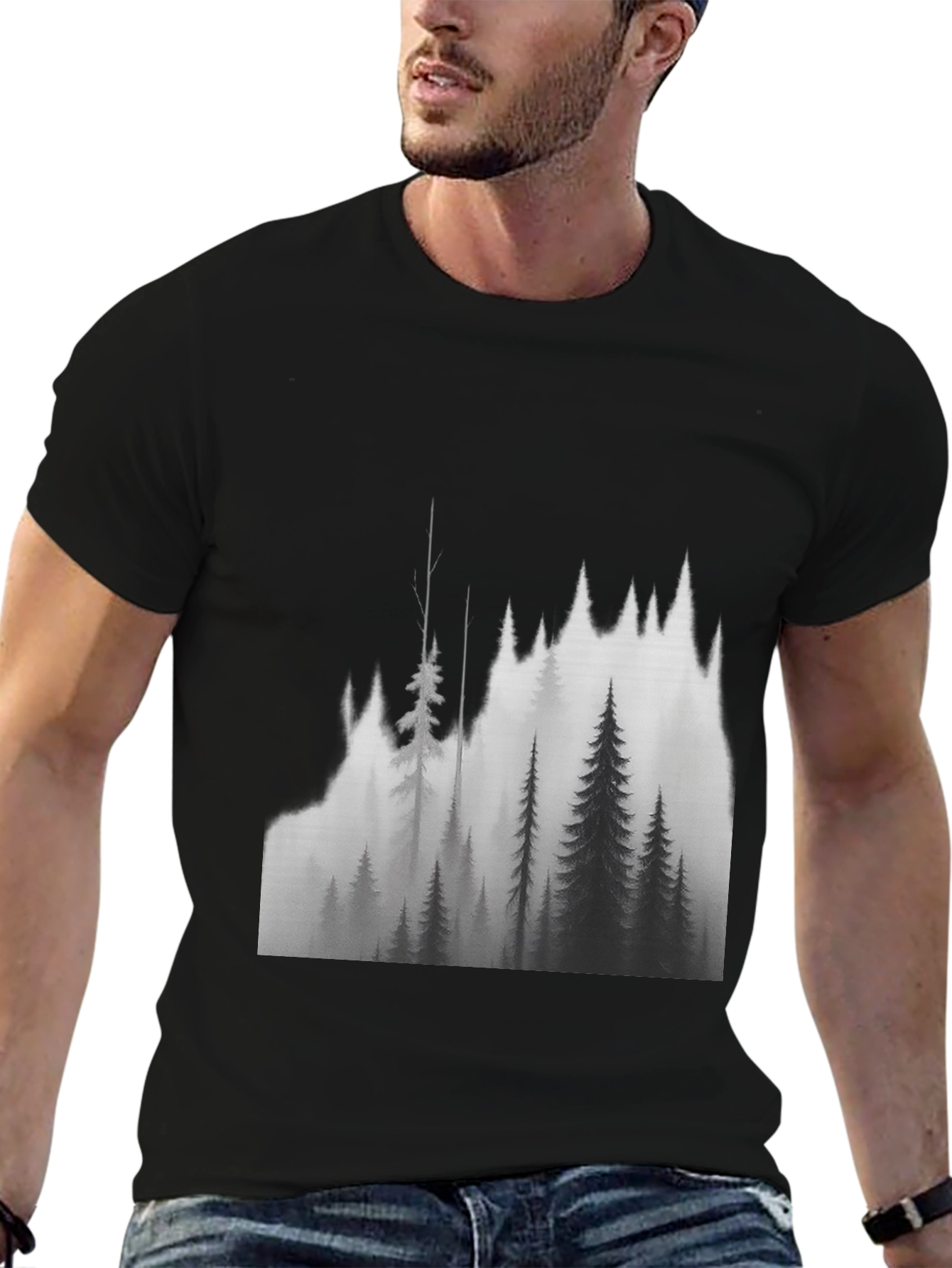 Black Mountain Forest Graphic Tee - Black view 6