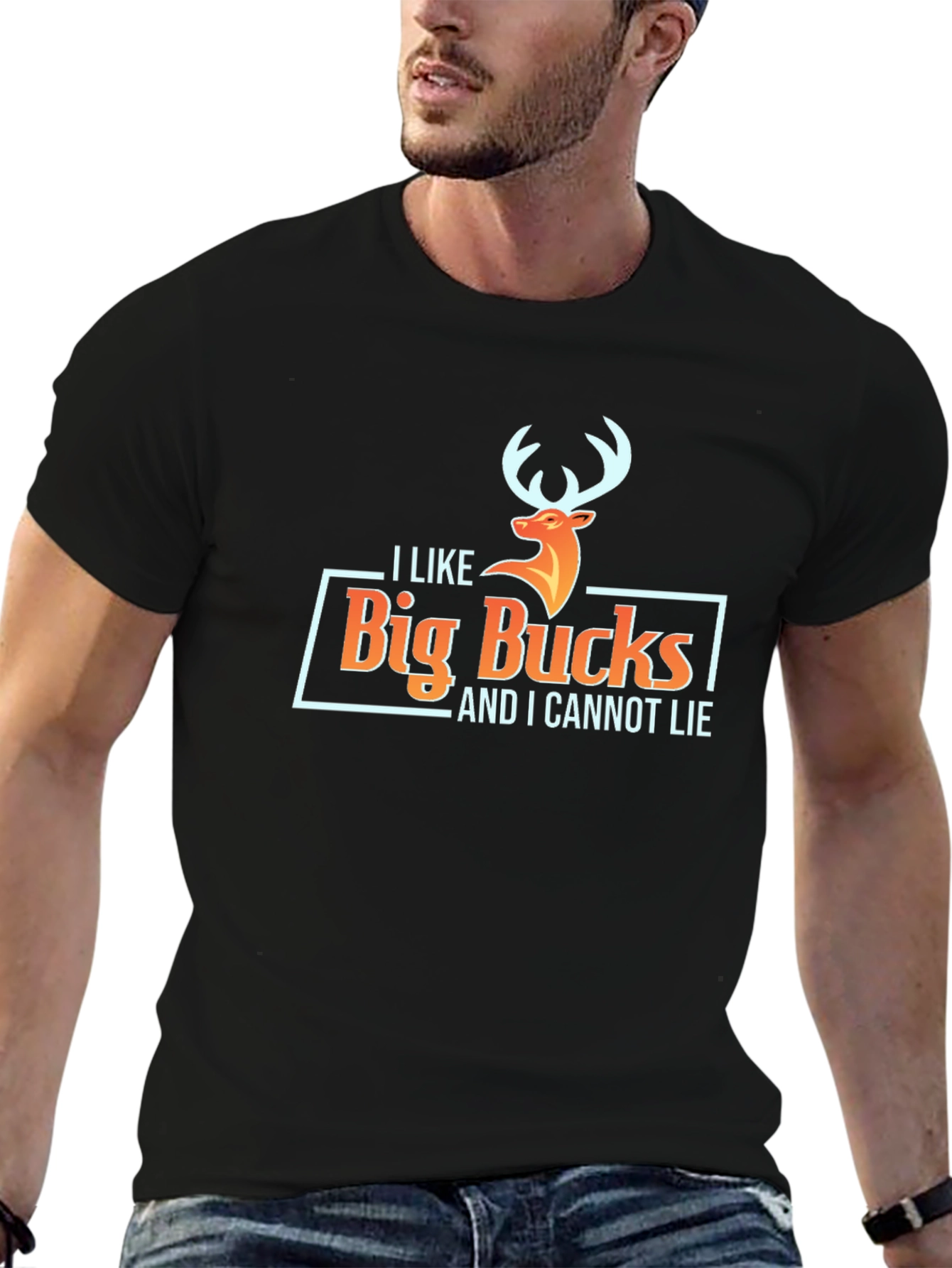 Black I Like Big Bucks T-Shirt view 6