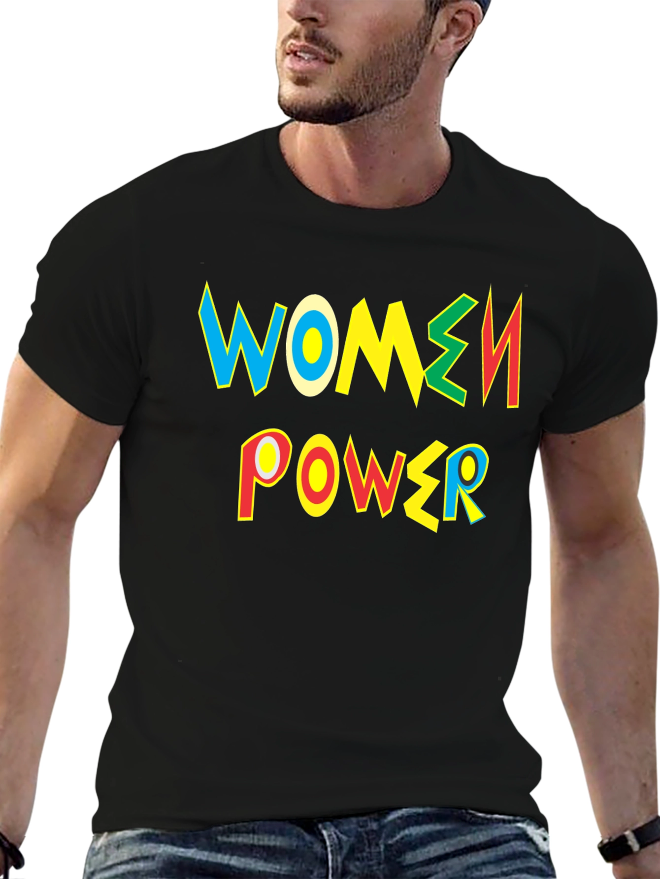 Black Women Power Black T-Shirt - Colorful Graphic Tee view 6