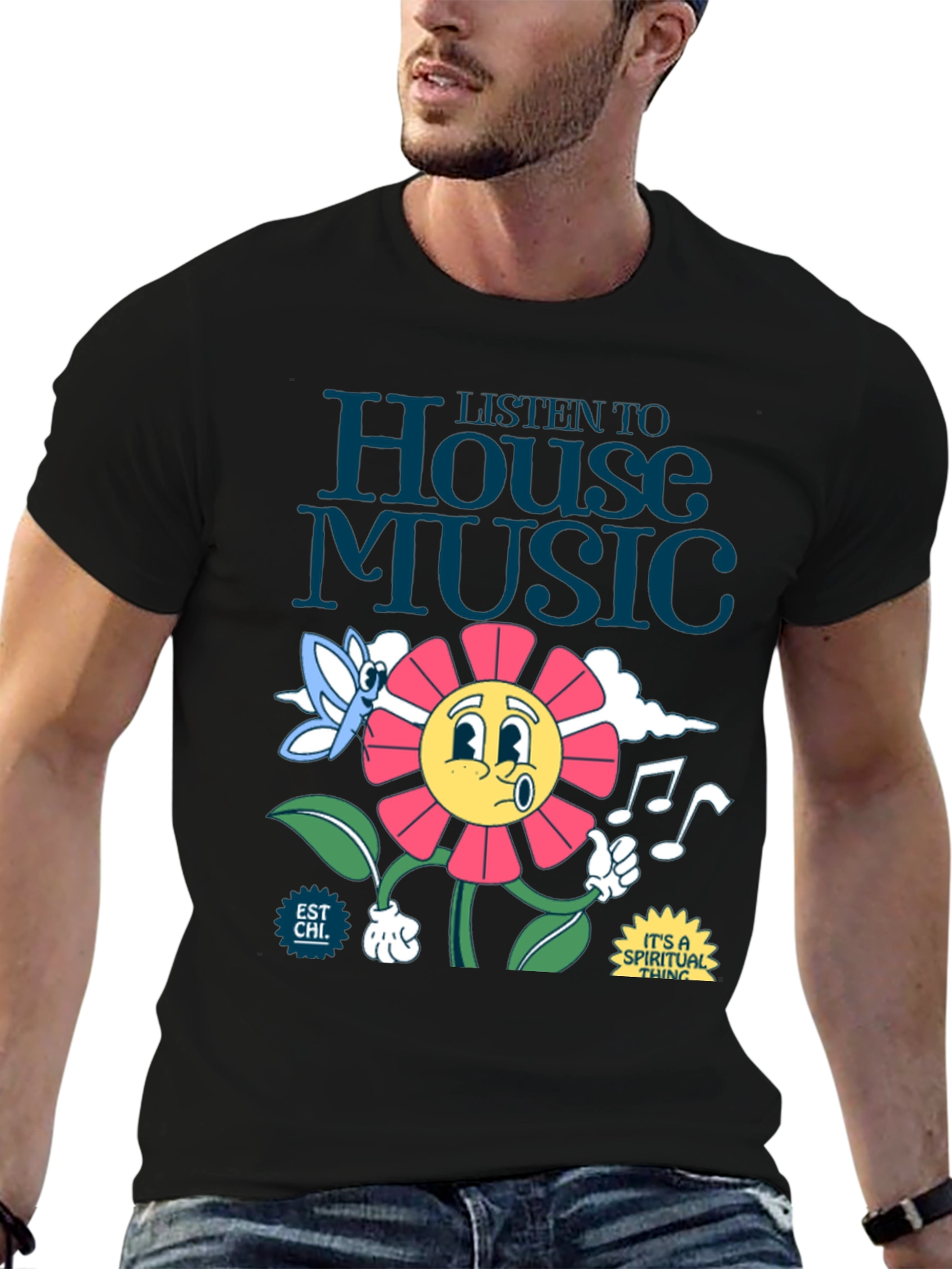 Black House Music Graphic Tee - Spiritual Vibe view 6