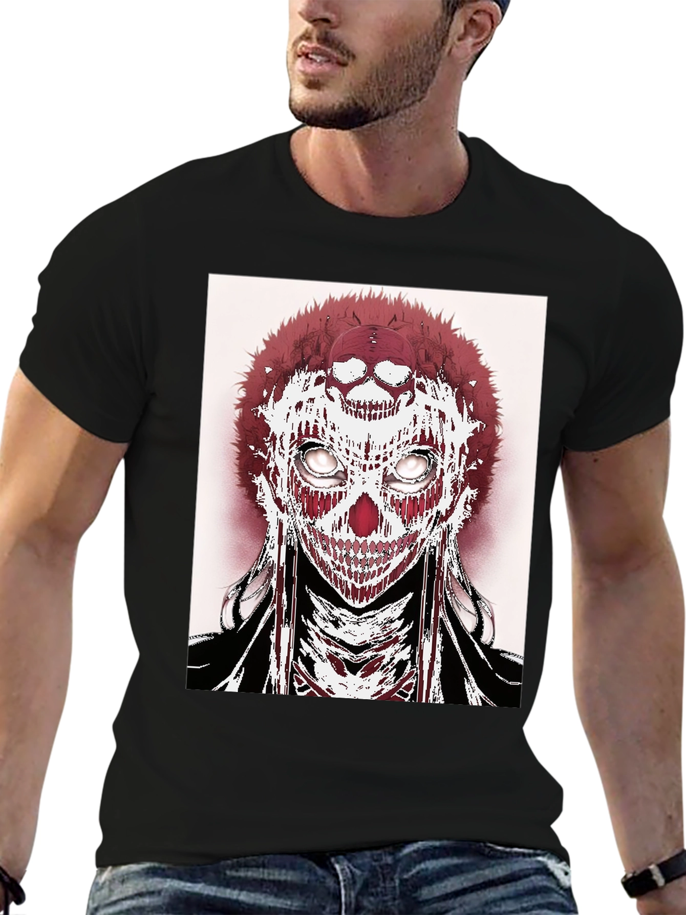 Black Skull Graphic Tee - Edgy Streetwear view 6
