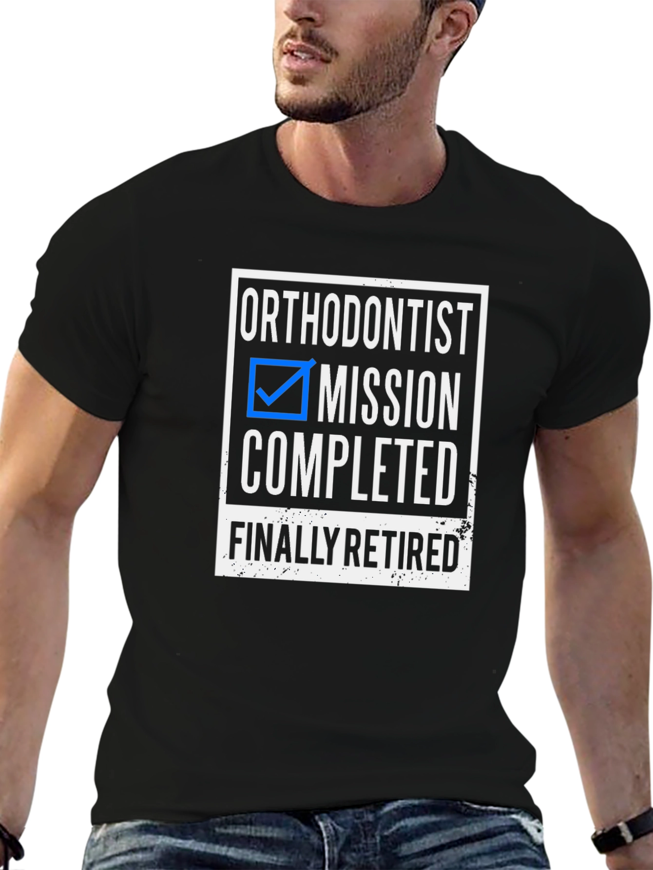 Black Orthodontist Retirement T-Shirt - Mission Completed! view 6