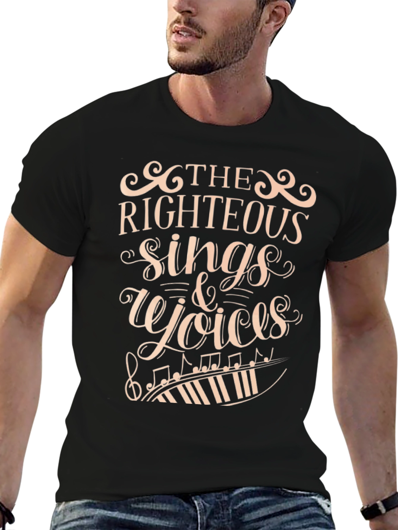 Black Righteous Sings & Rejoices Graphic Tee view 6
