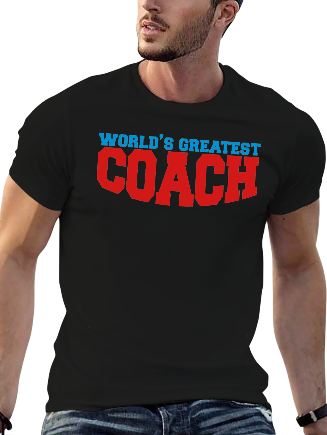 Black World's Greatest Coach T-Shirt - Black view 6