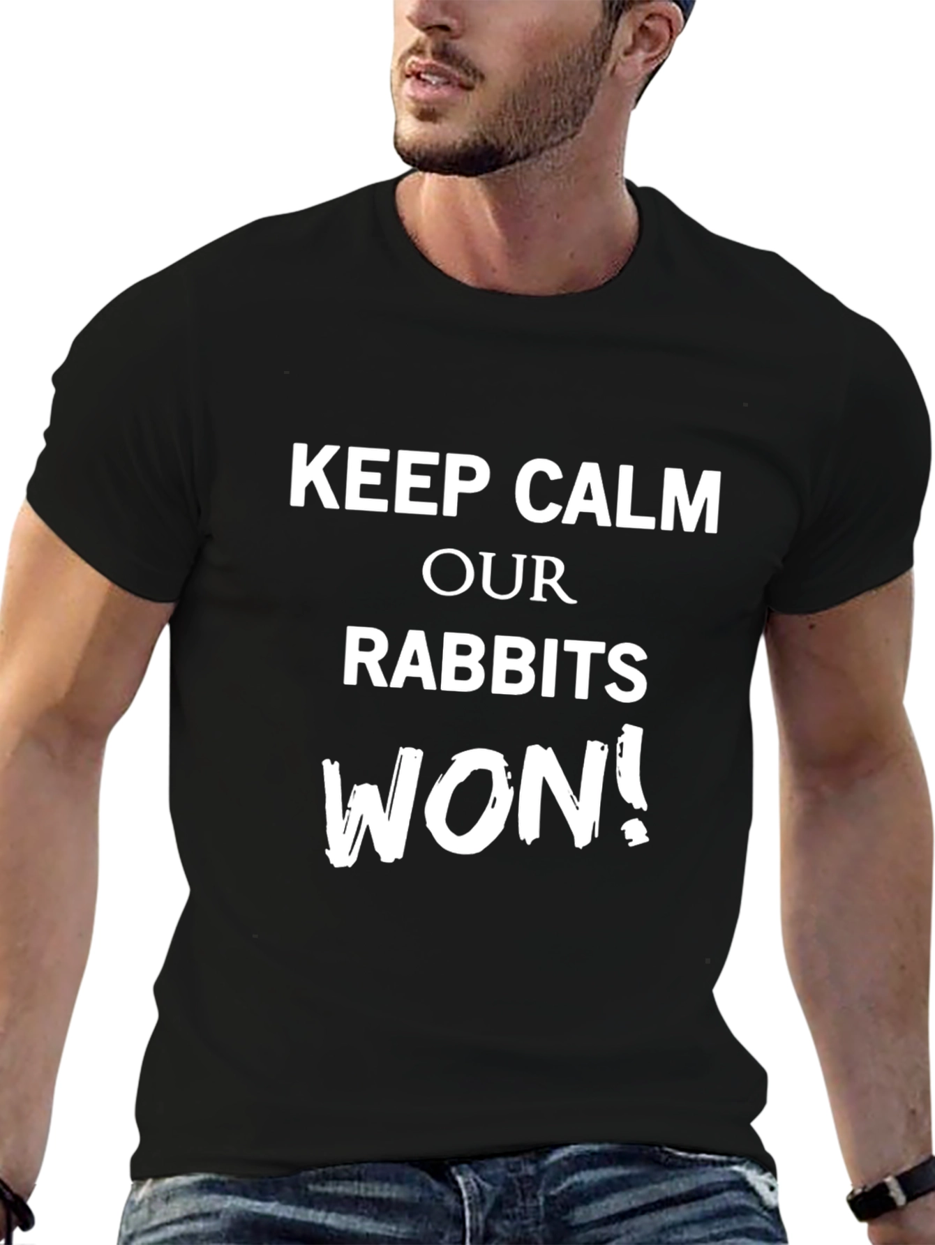 Black Keep Calm Our Rabbits Won T-Shirt view 6