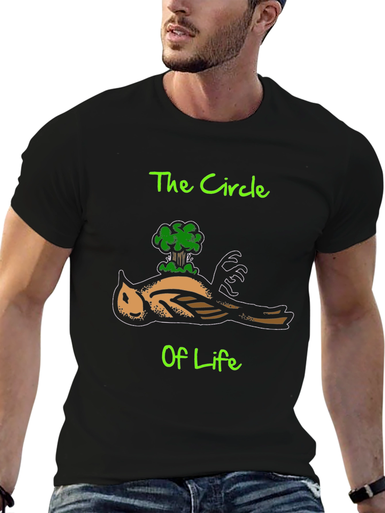 Black Circle of Life Graphic Tee - Black T-Shirt view 6