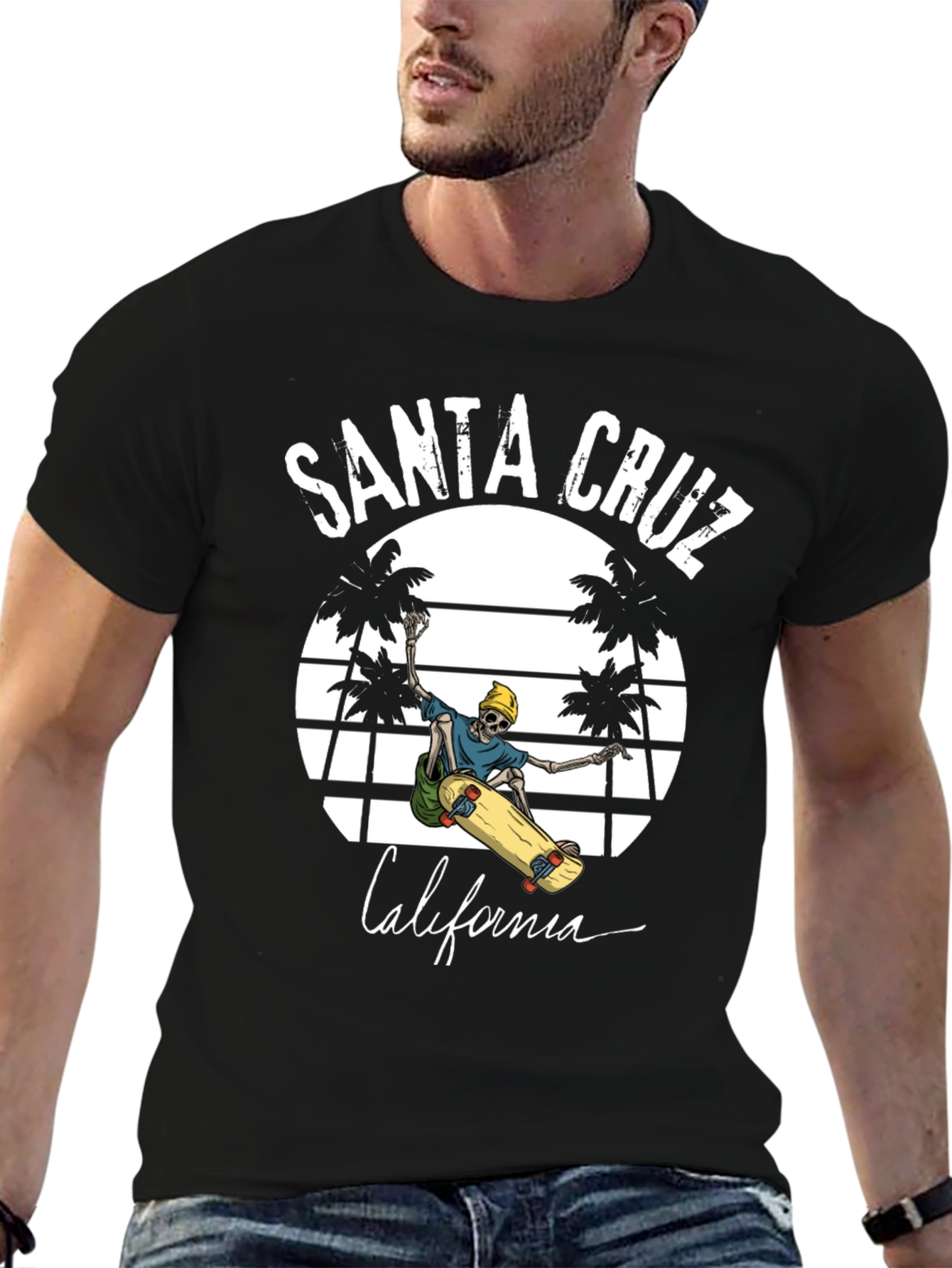 Santa Cruz California Skeleton Skateboarder T-Shirt - 6
