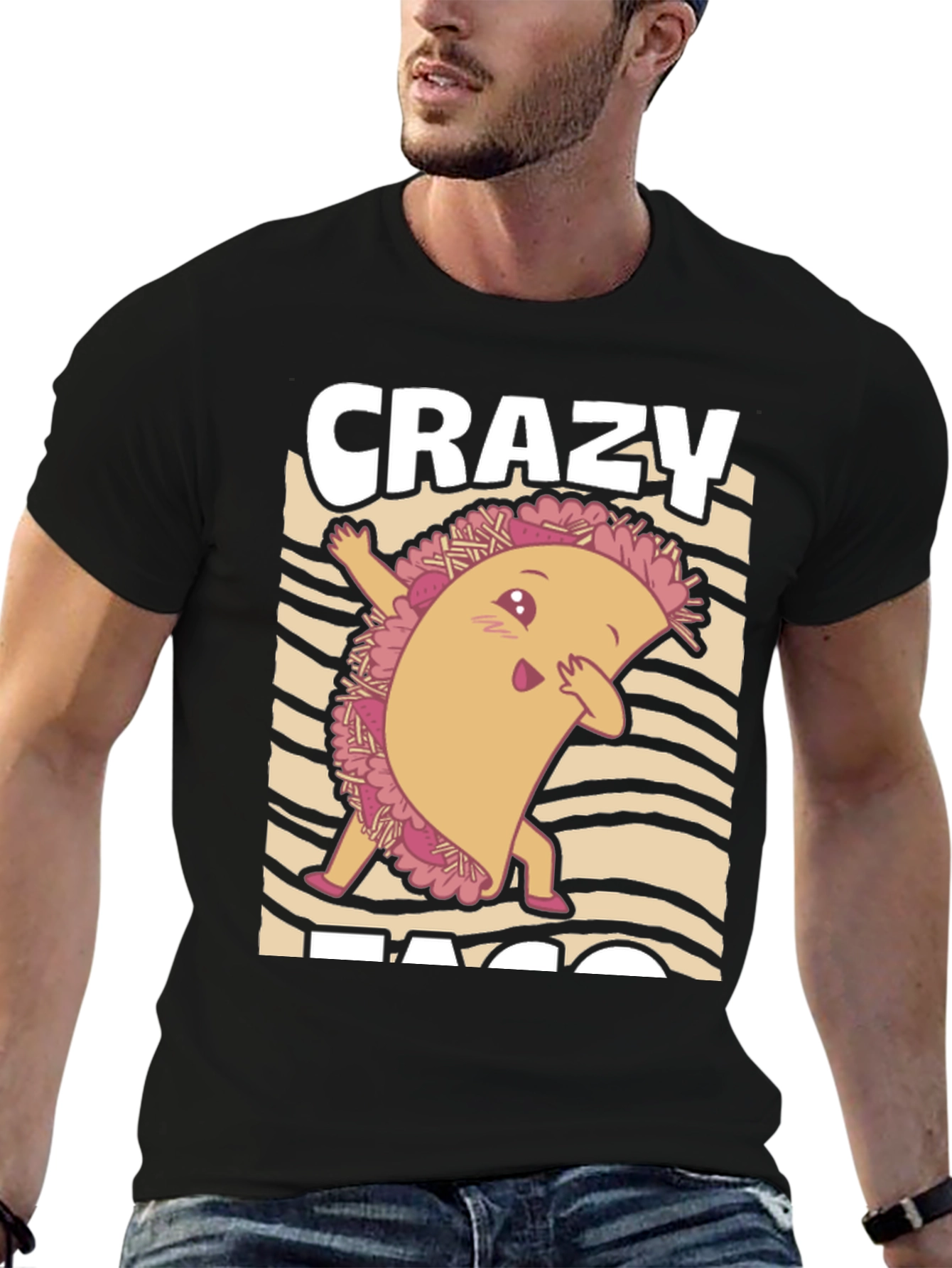 Black Crazy Taco Dab Black T-Shirt view 6