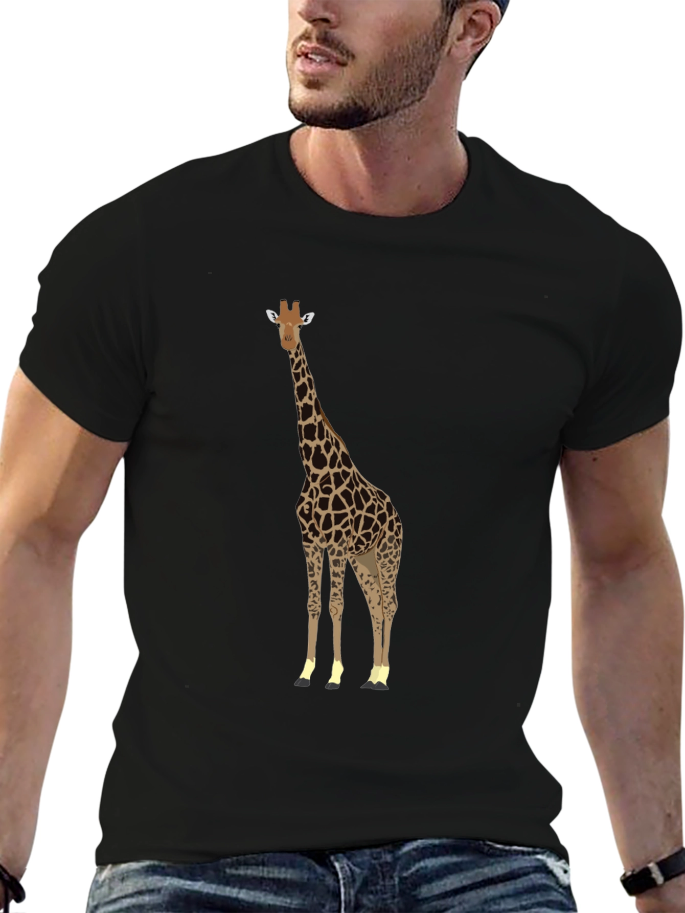 Black Giraffe Graphic Tee - Stylish Animal Print T-Shirt view 6