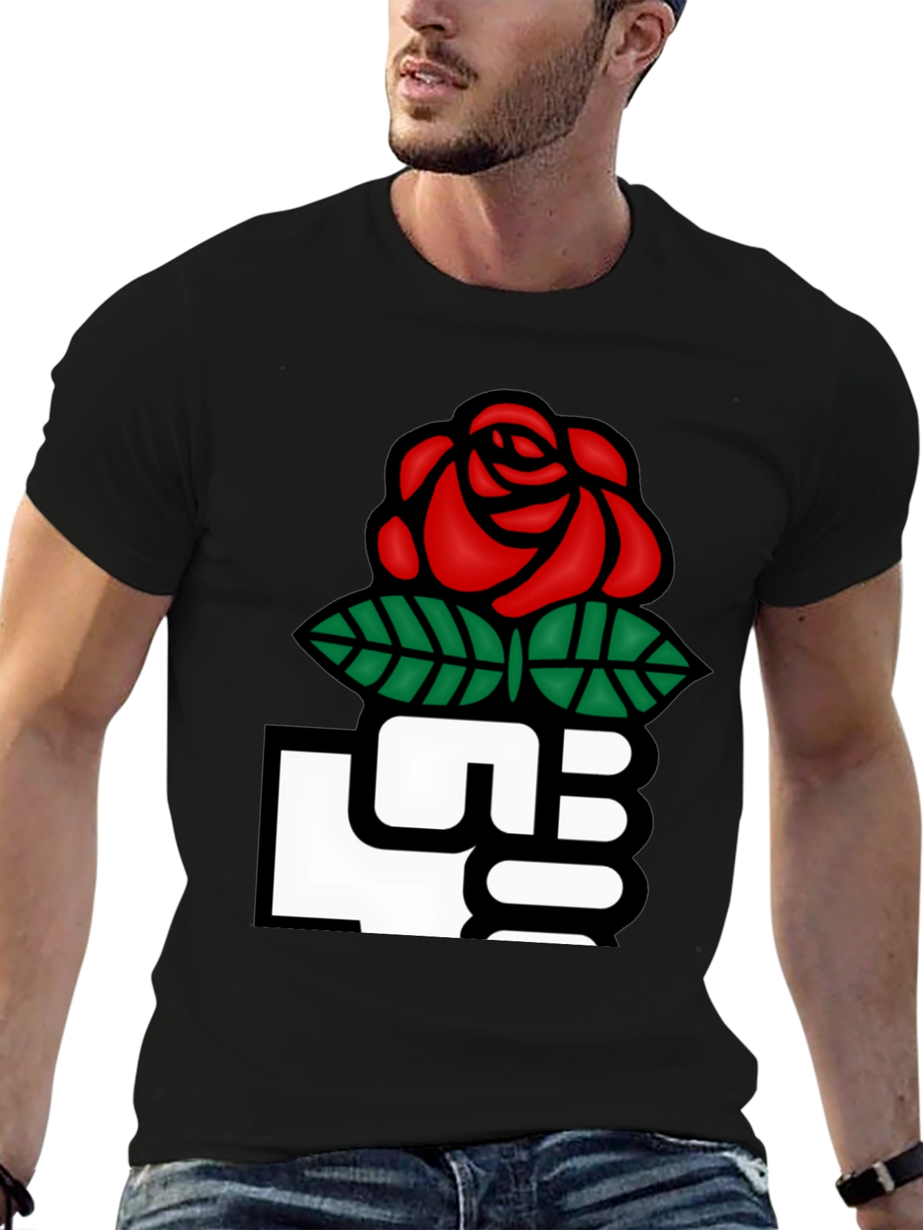 Black Rose Fist Graphic T-Shirt view 6
