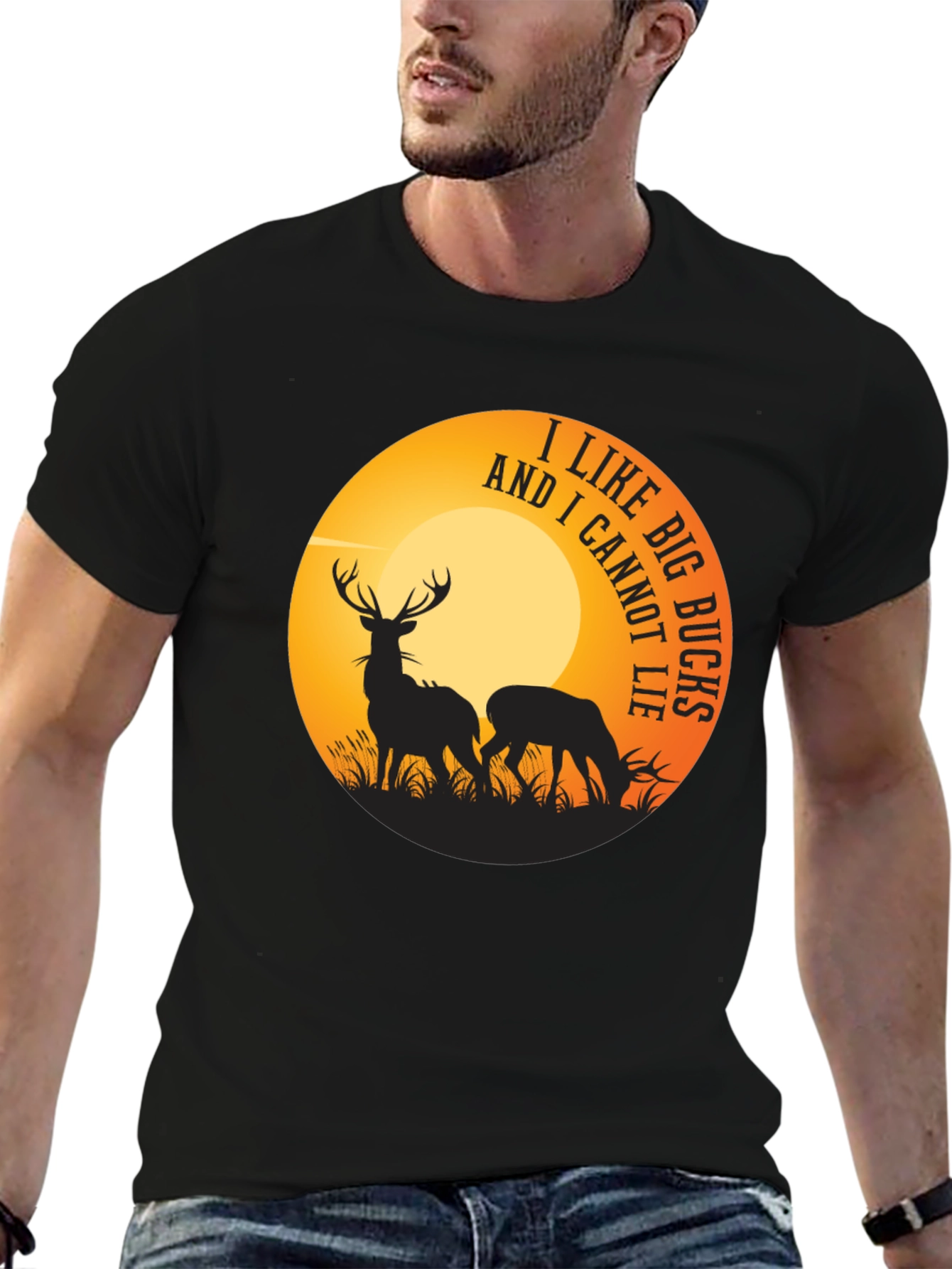 Black I Like Big Bucks Graphic Tee view 6