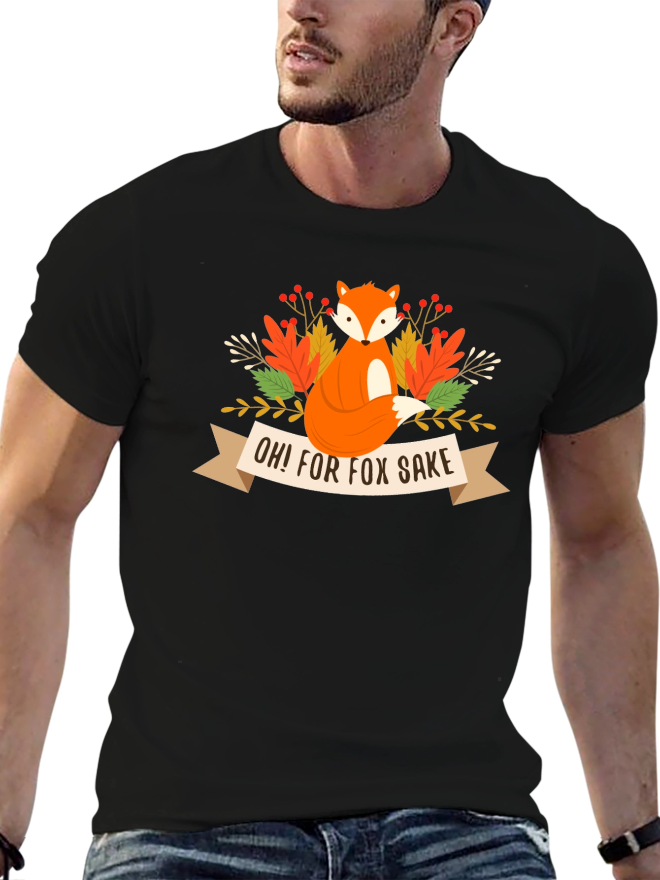 Black Oh! For Fox Sake Tee view 6