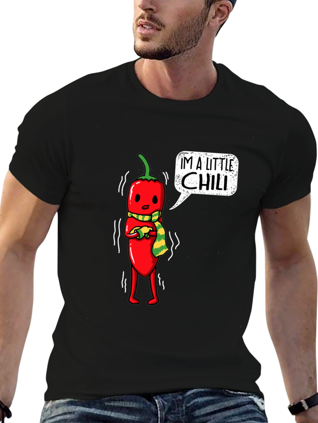 Black "I'm a Little Chili" Graphic Tee view 6