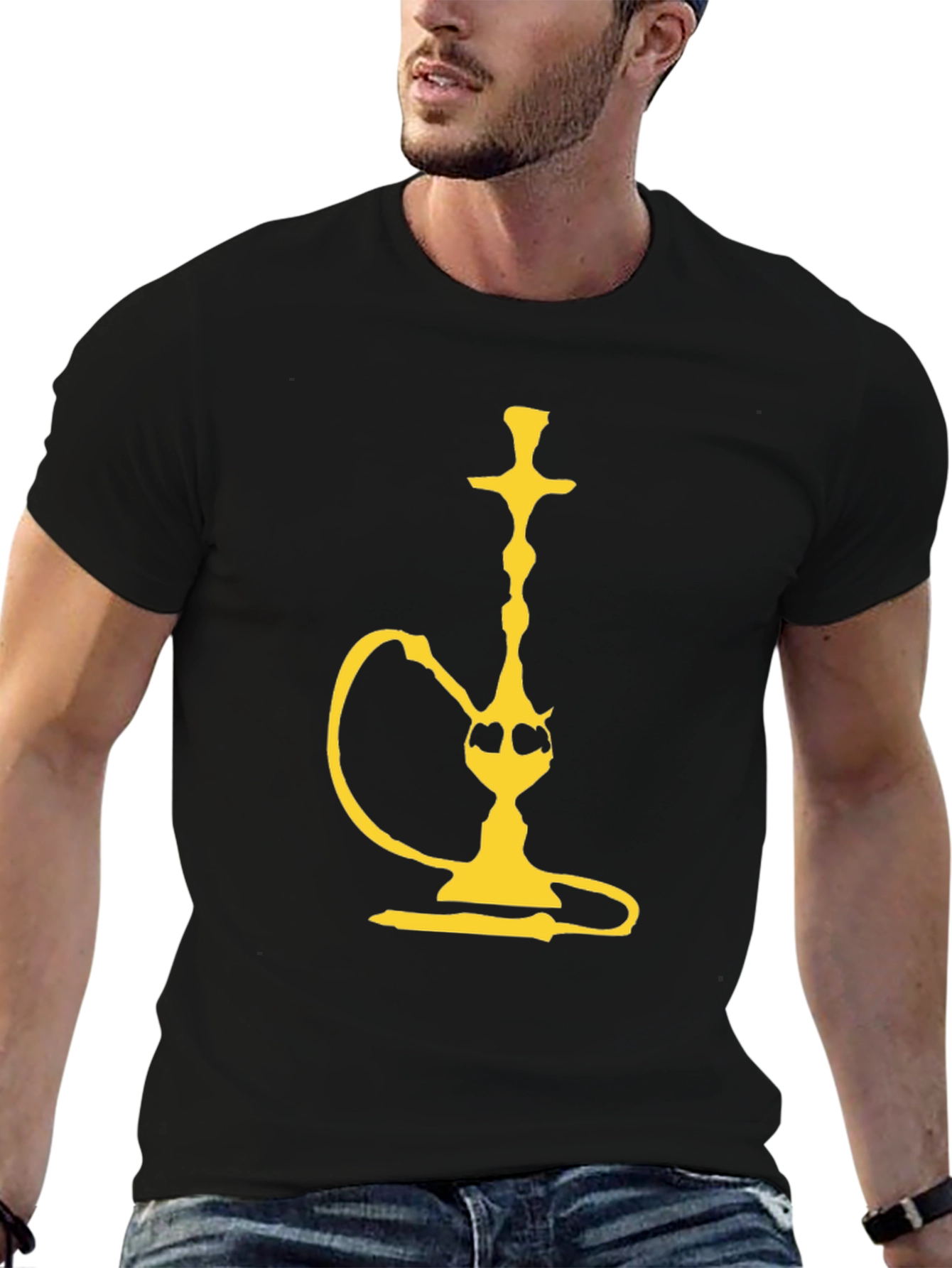 Black Hookah Graphic Tee - Black view 6