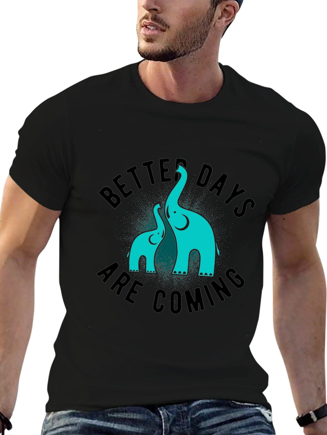 Black Better Days Elephant Graphic Tee view 6