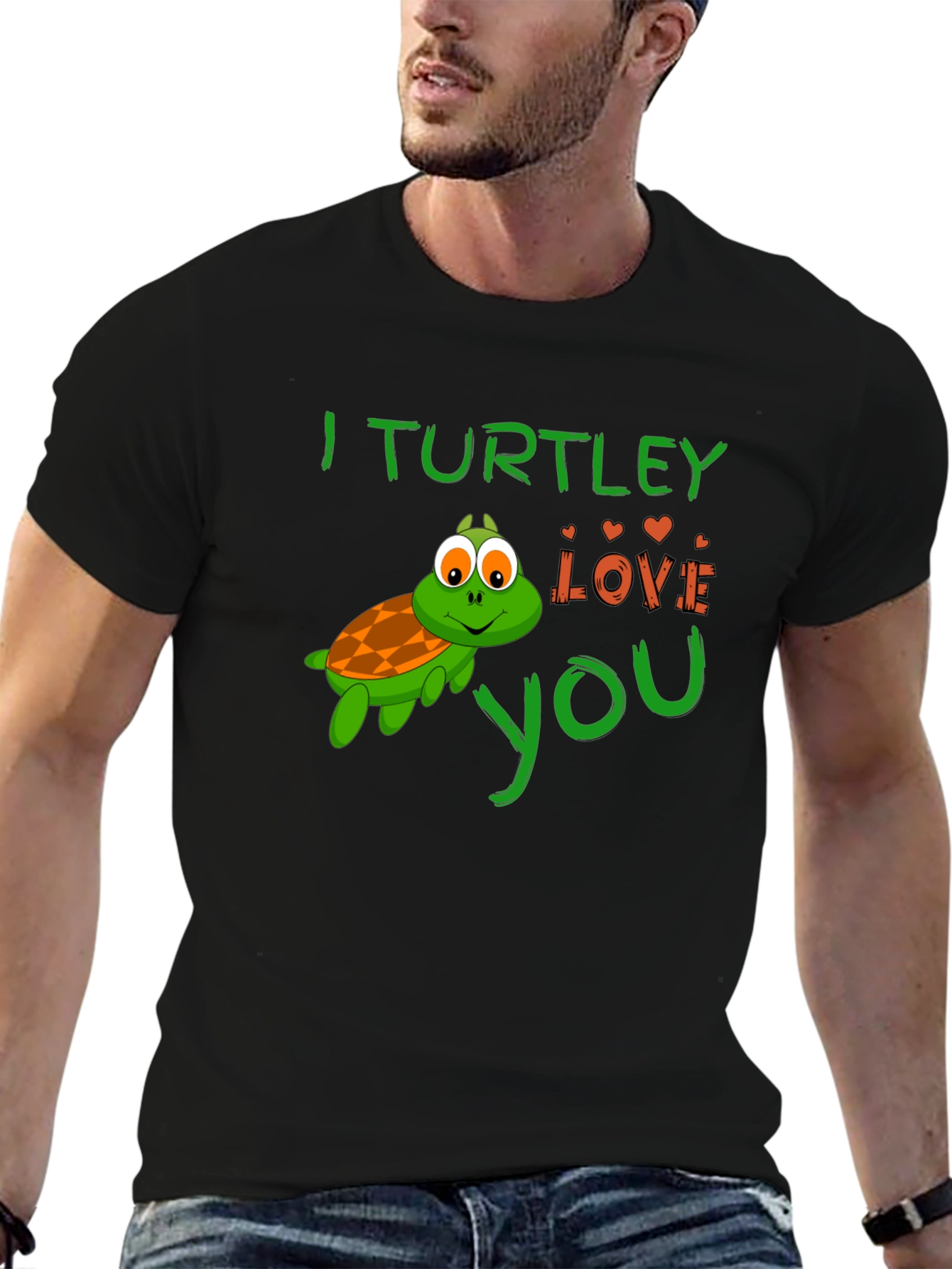 Black I Turtley Love You Graphic Tee - Cute Turtle T-Shirt view 6