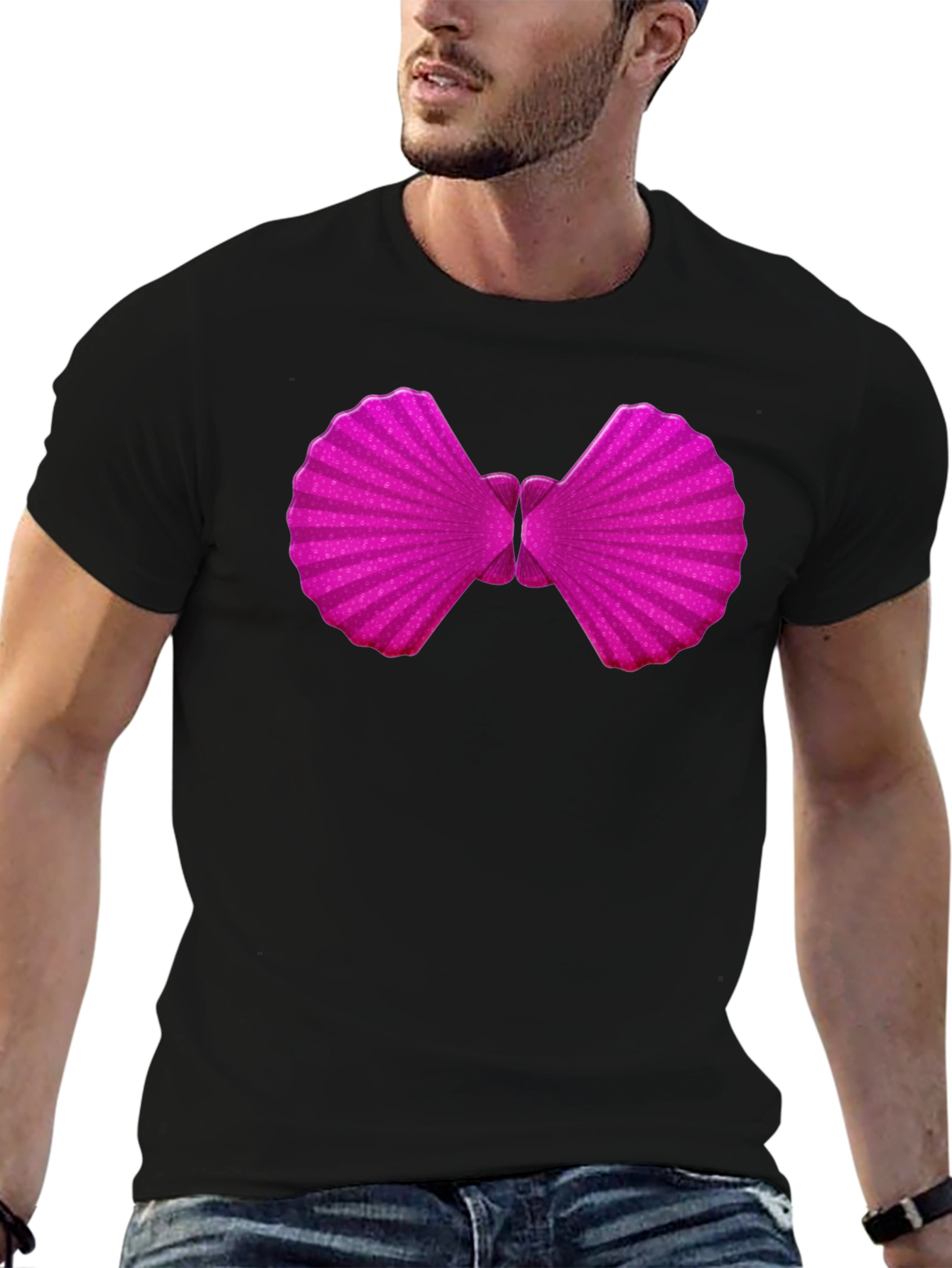 Black Novelty Bowtie Graphic T-Shirt - Fun & Stylish view 6