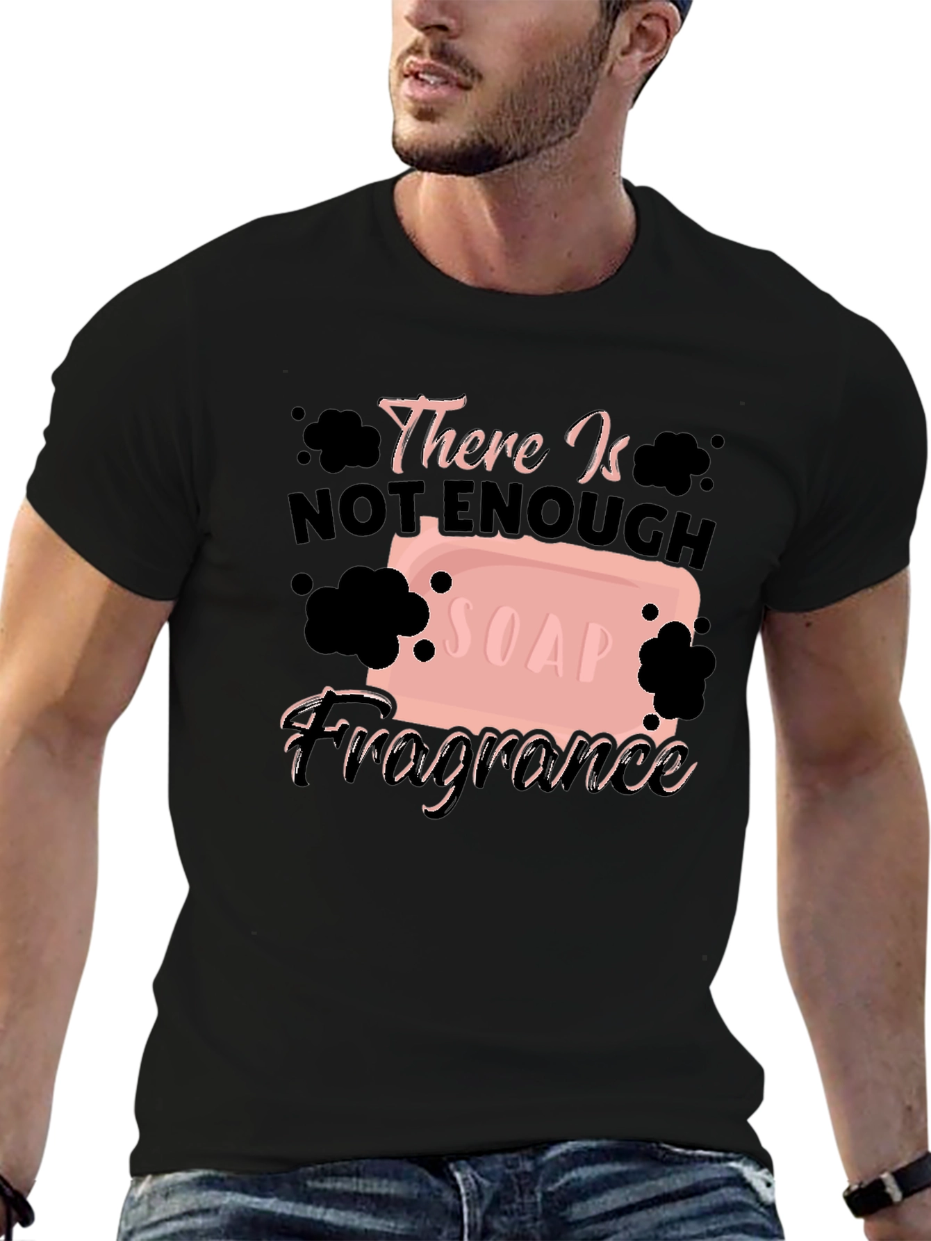 Black Funny "Not Enough Soap" Graphic Tee view 6