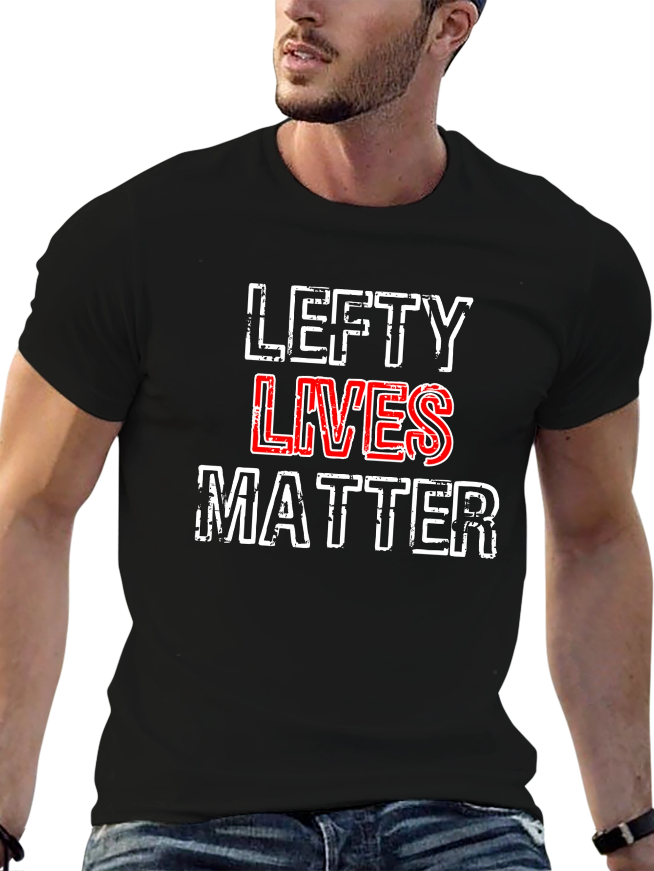 Black Lefty Lives Matter T-Shirt - Black Graphic Tee view 6