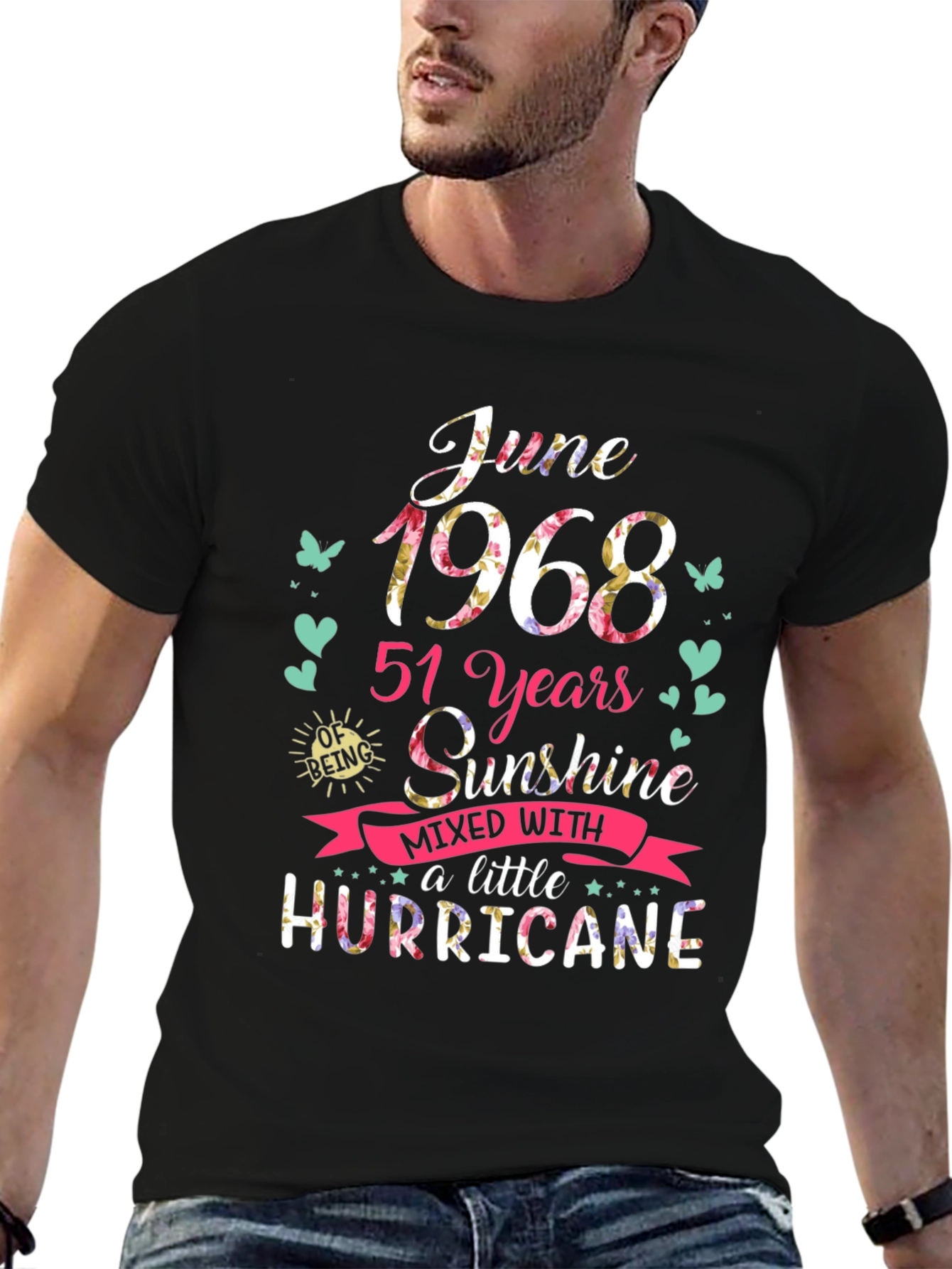 Black June 1968 51 Years Sunshine Hurricane T-Shirt view 6