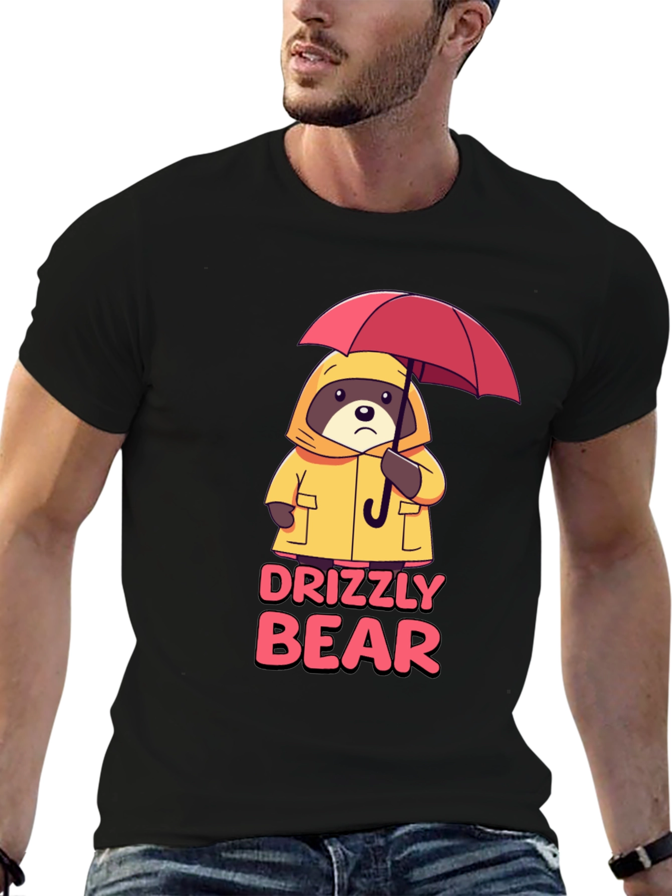 Black Drizzly Bear Graphic Tee - Black T-Shirt view 6