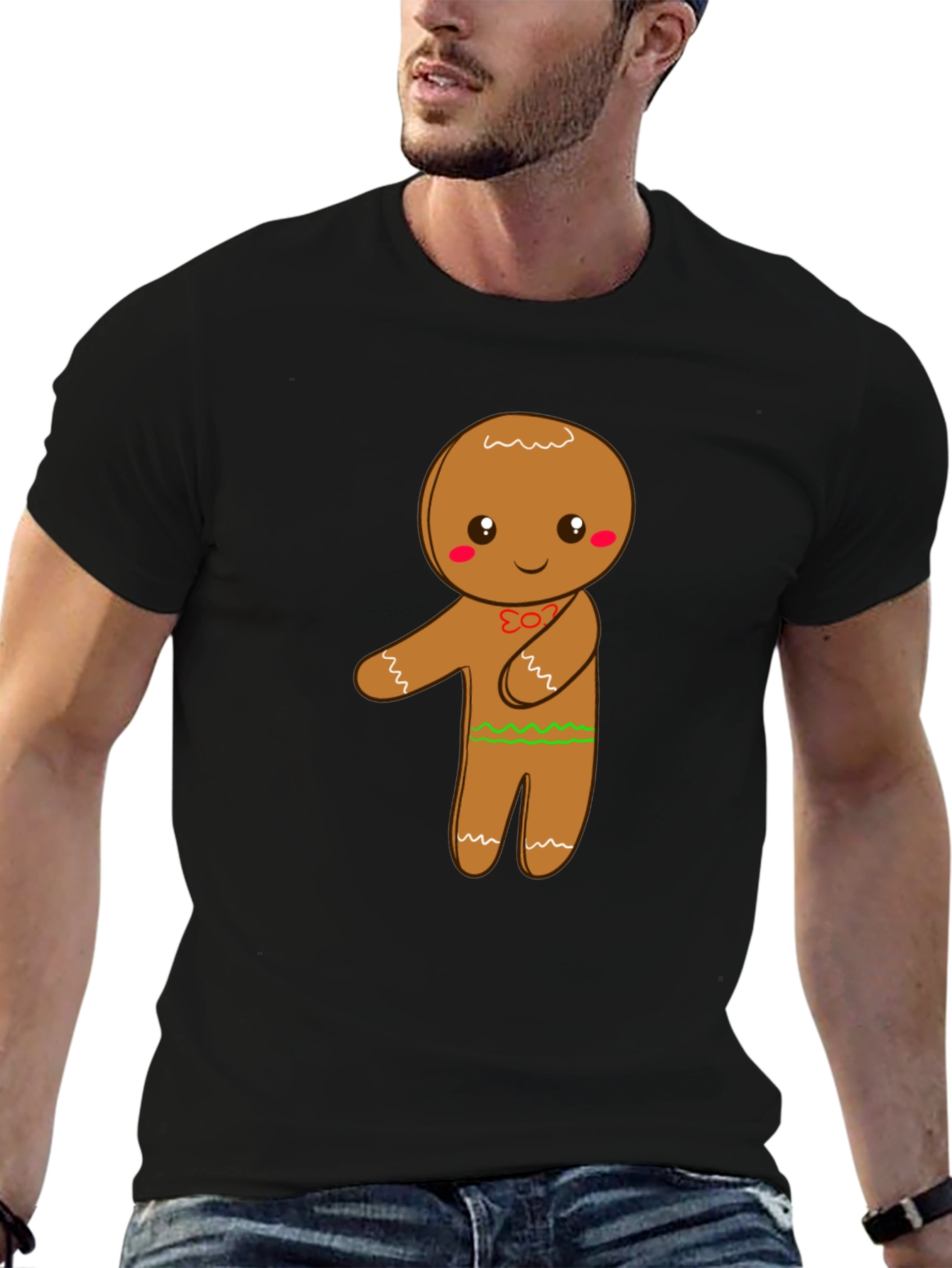 Black Gingerbread Man Graphic Tee view 6