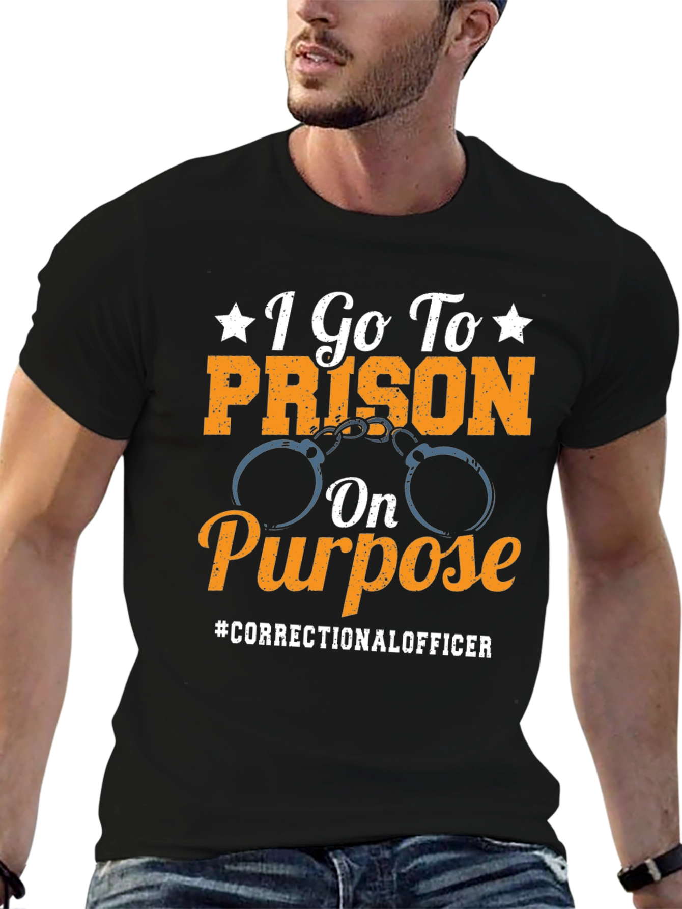 Black Correctional Officer T-Shirt: I Go To Prison On Purpose view 6
