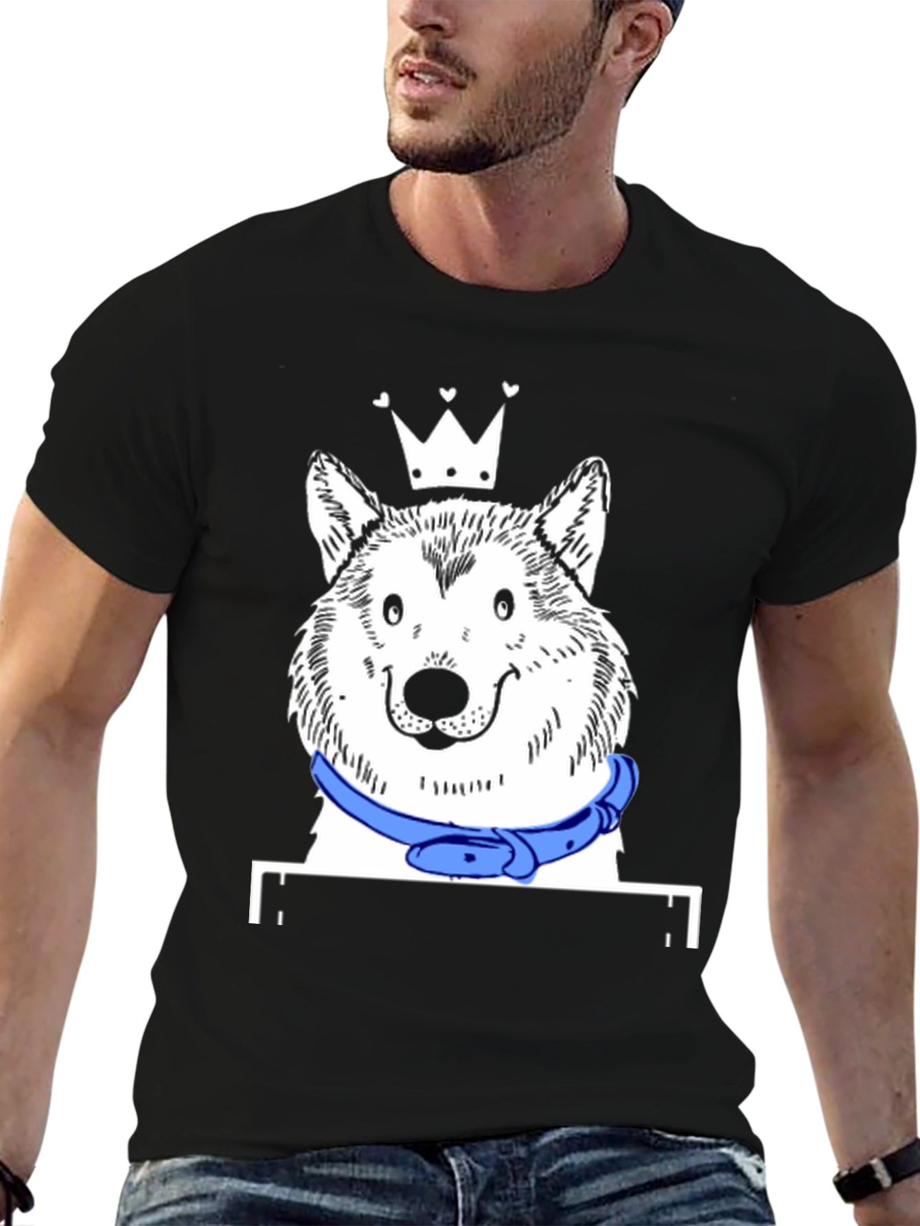 Black Dog King T-Shirt - Unique Graphic Tee view 6