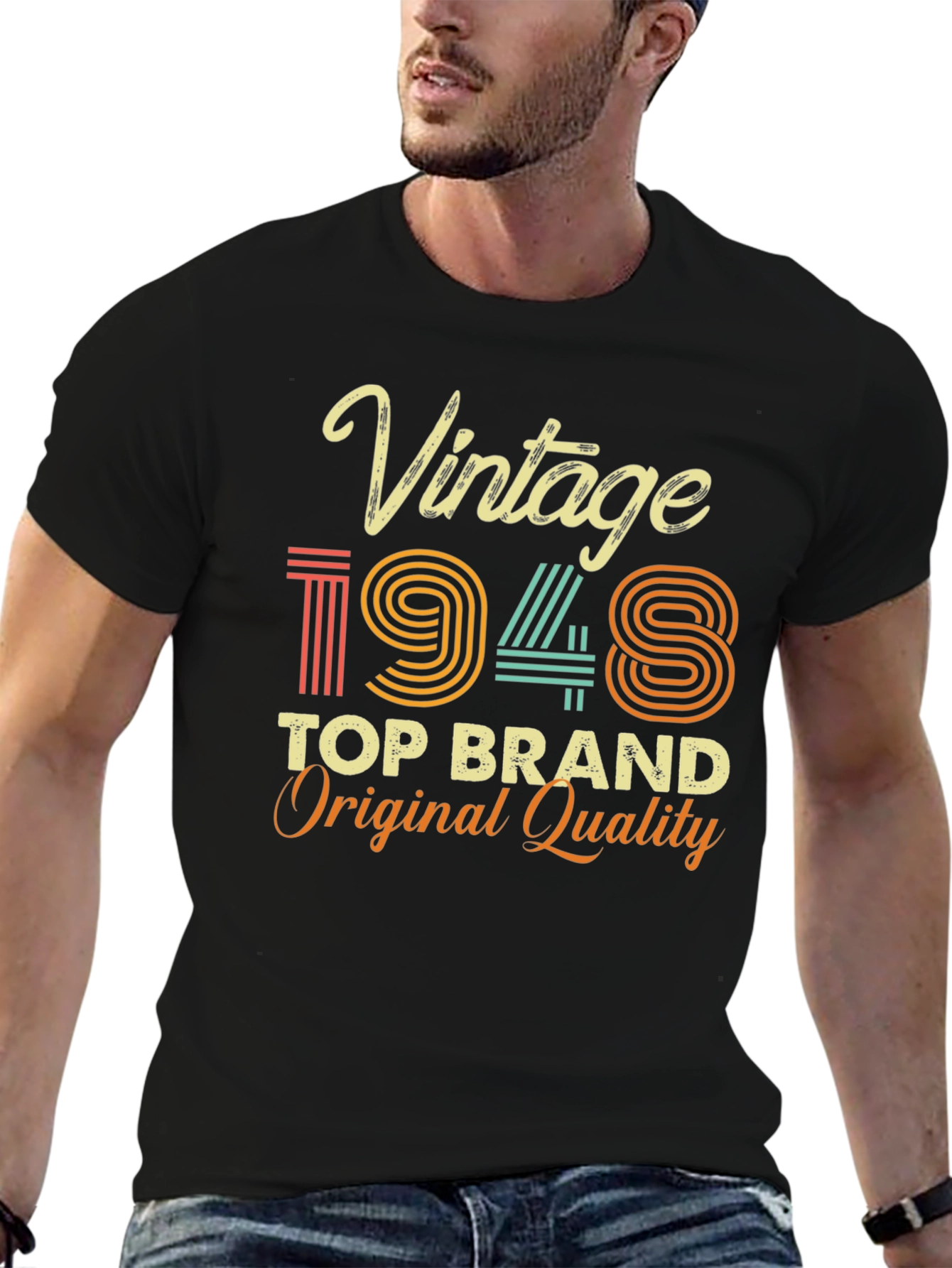 Black Vintage 1948 Top Brand Tee view 6