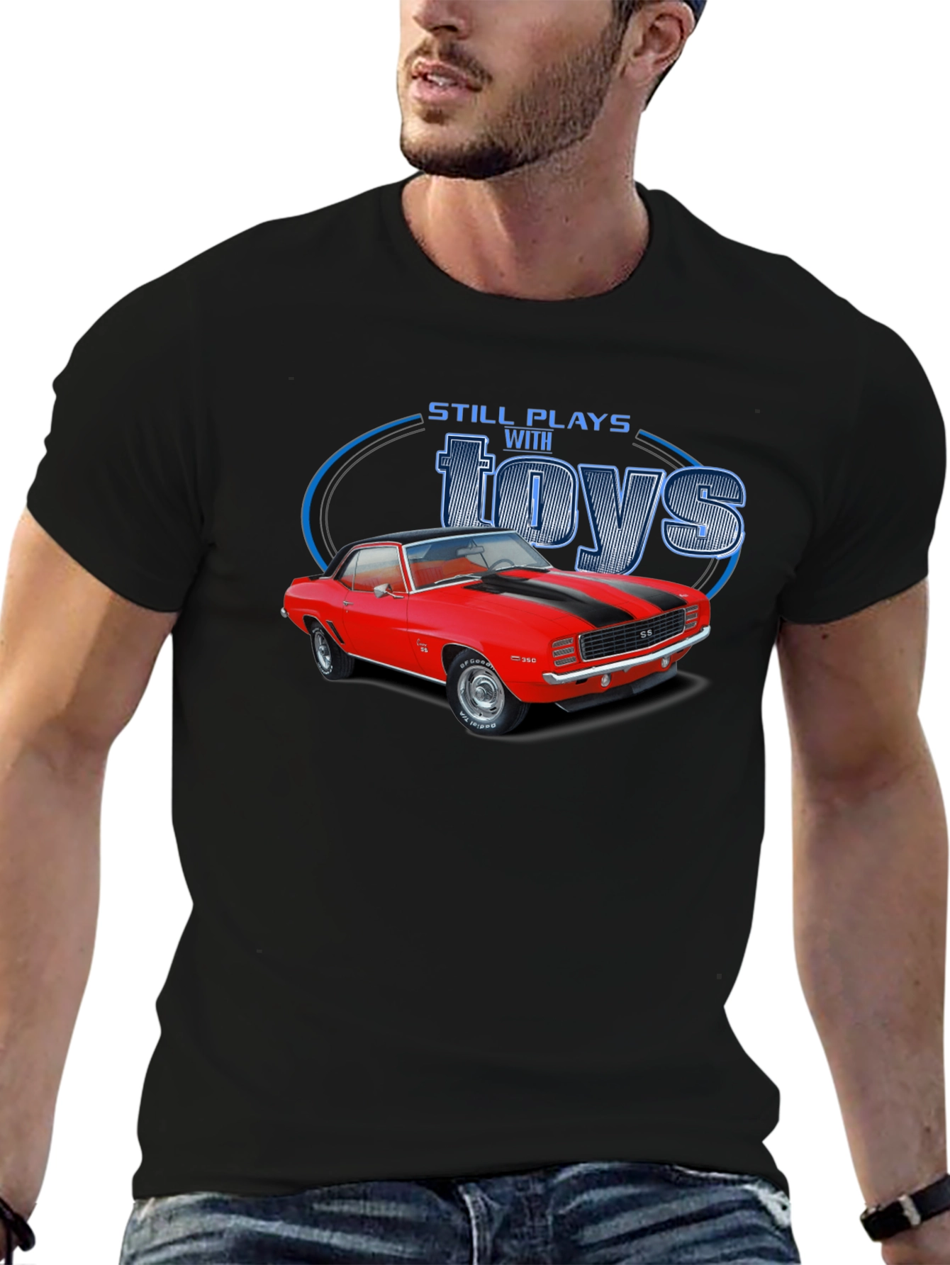 Black Still Plays With Toys Classic Car Graphic T-Shirt view 6