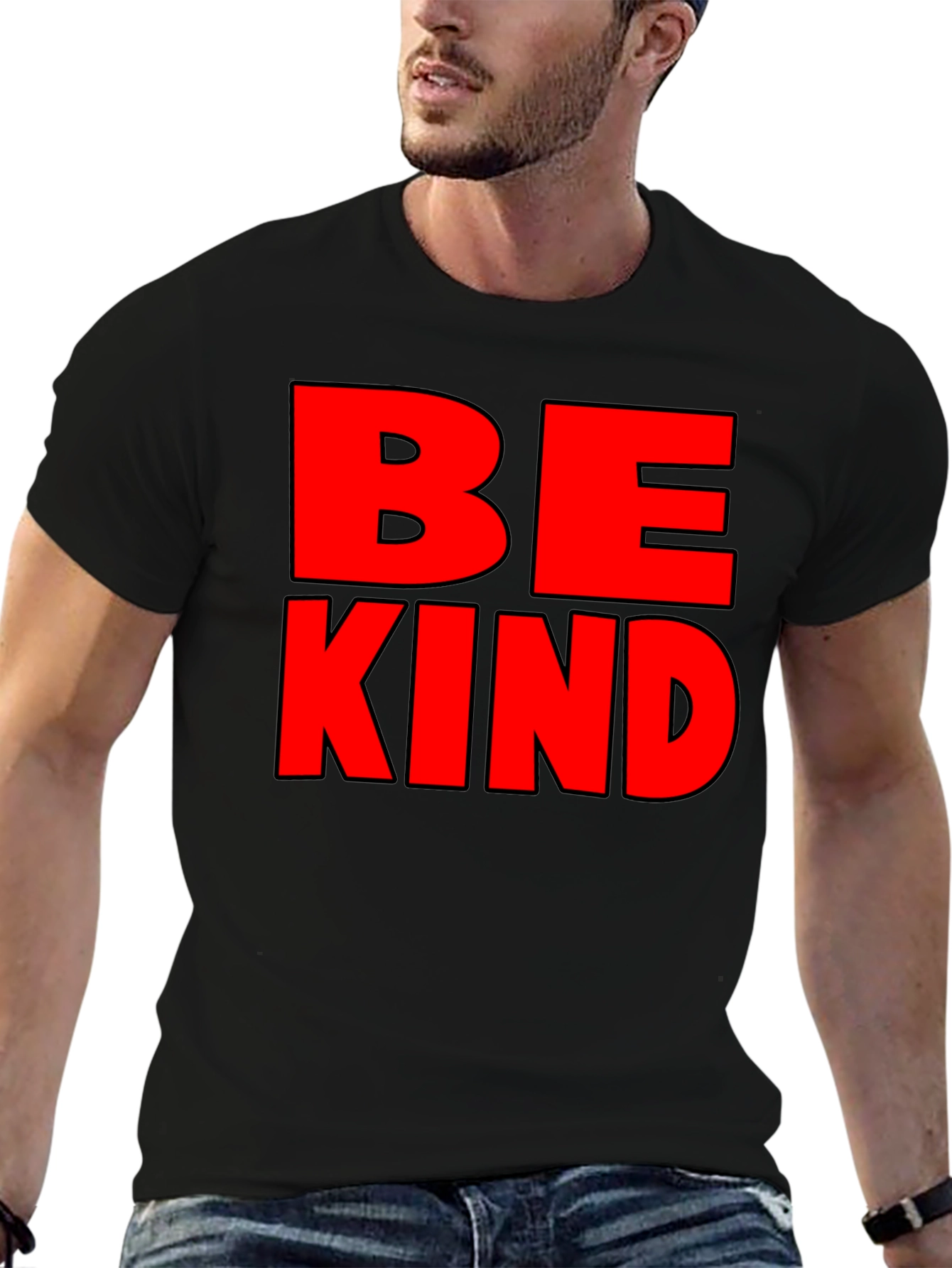 Black Be Kind Graphic Tee - Mens Black T-Shirt view 6