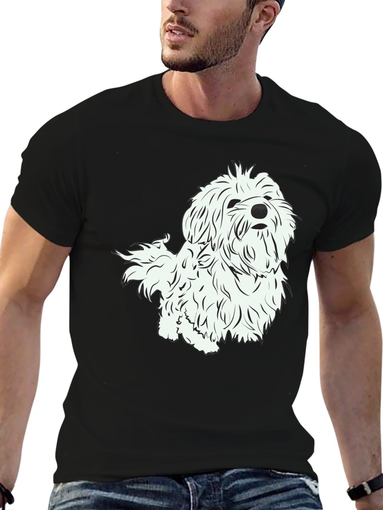 Black Dog Graphic Print Black T-Shirt view 6
