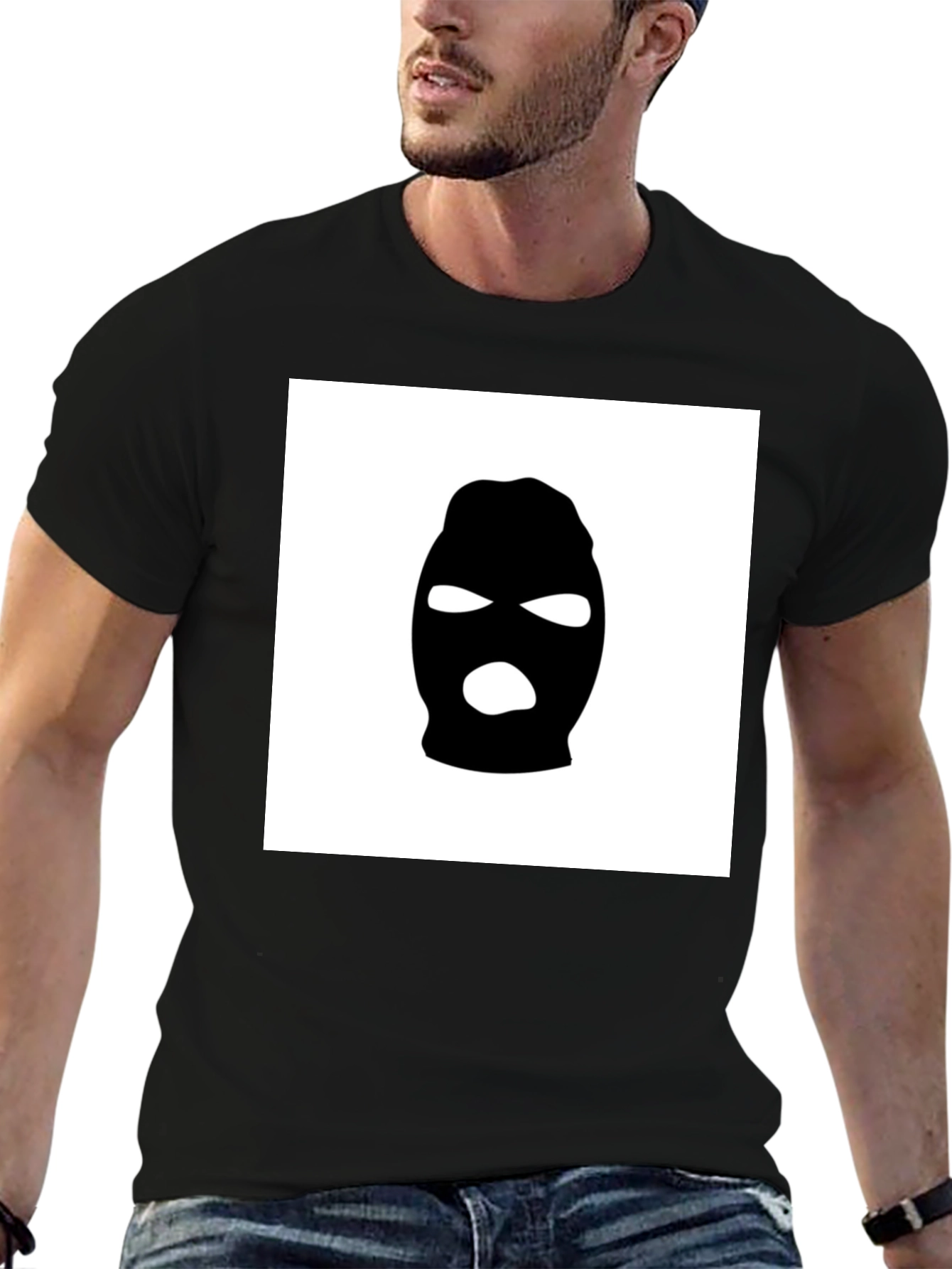 Black Black Ski Mask Graphic Tee - Urban Streetwear view 6