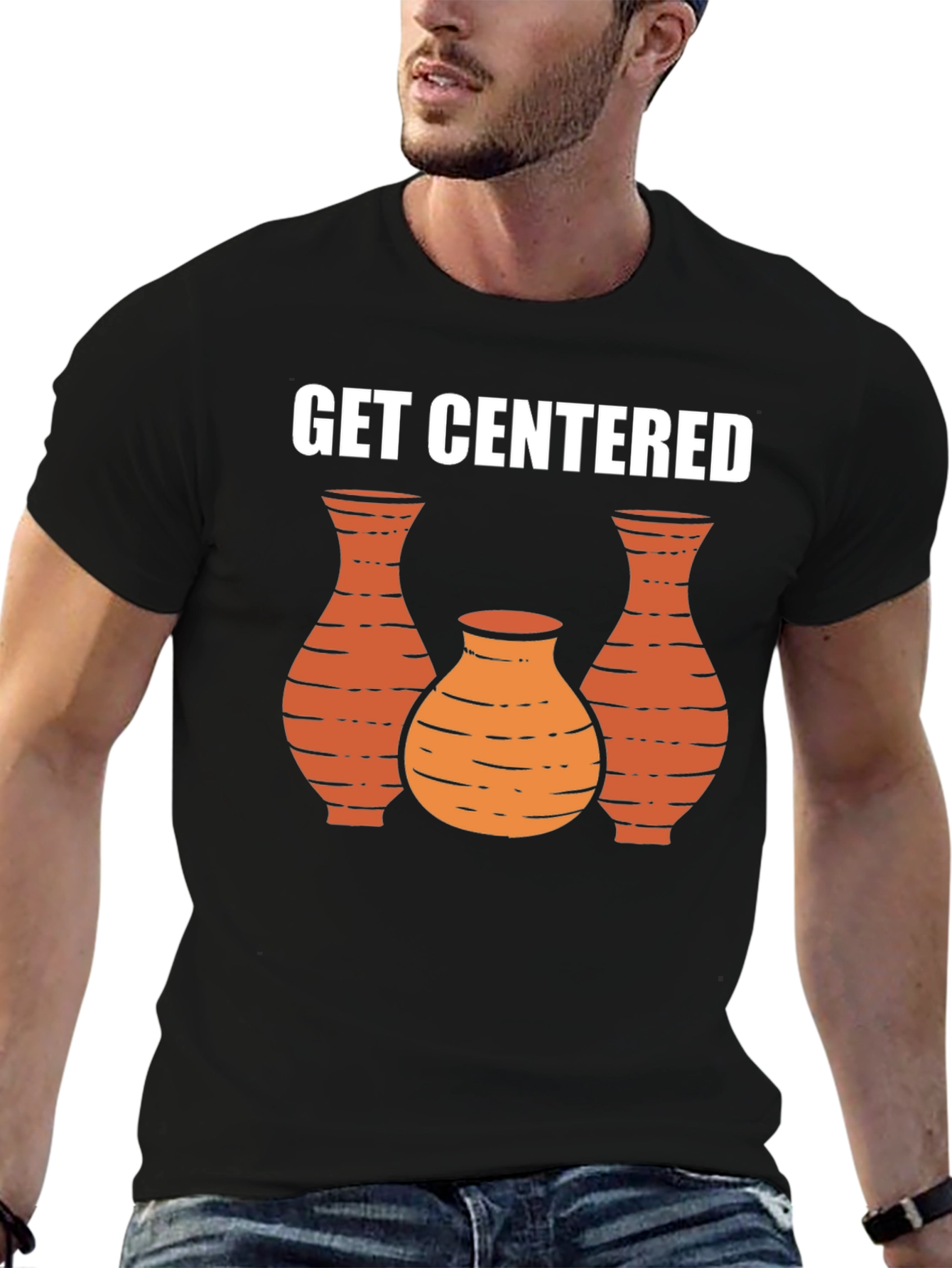 Black Get Centered Pottery Graphic Tee - Unisex view 6