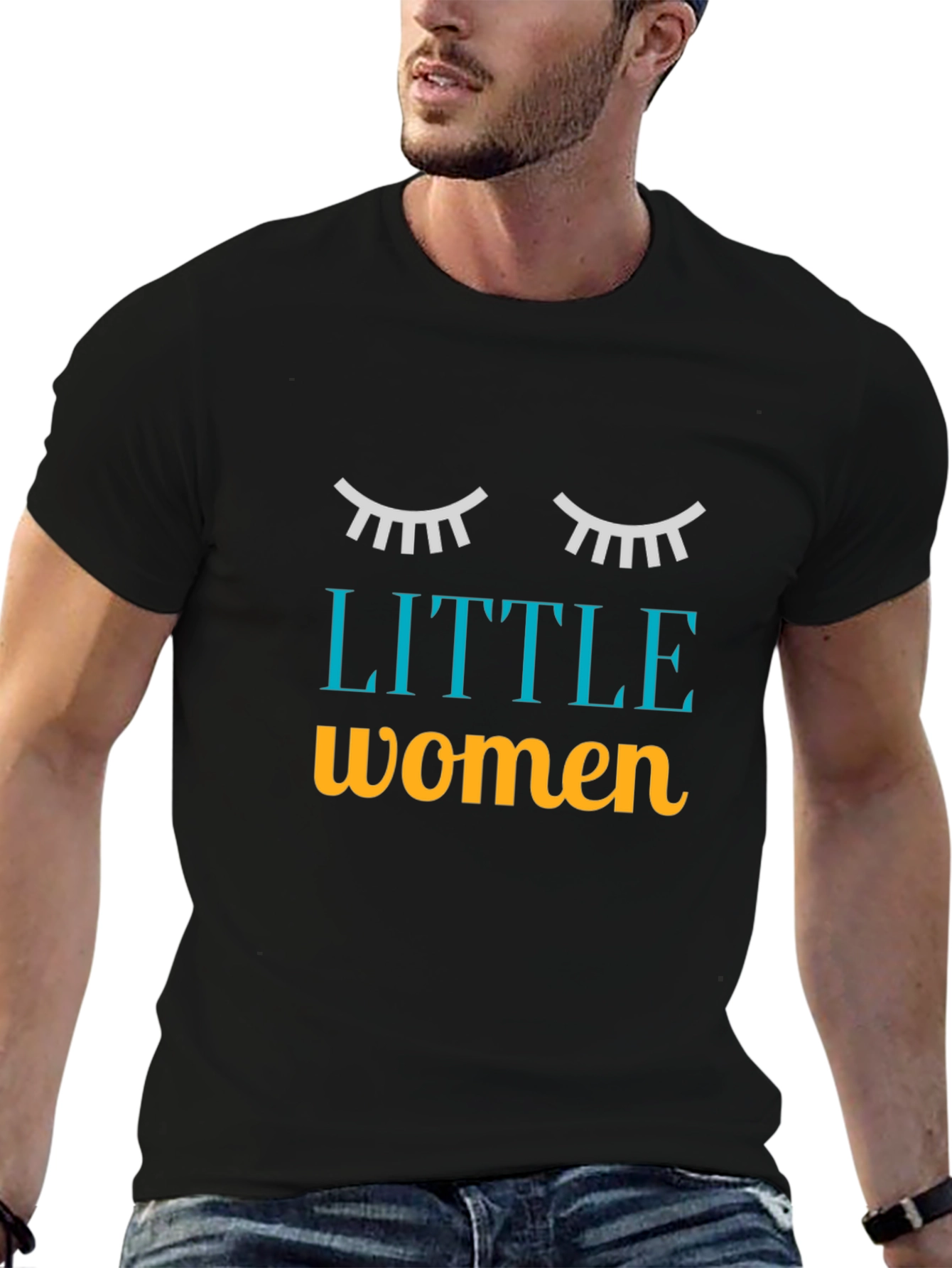 Black Little Women Graphic Tee - Unisex Novelty T-Shirt view 6