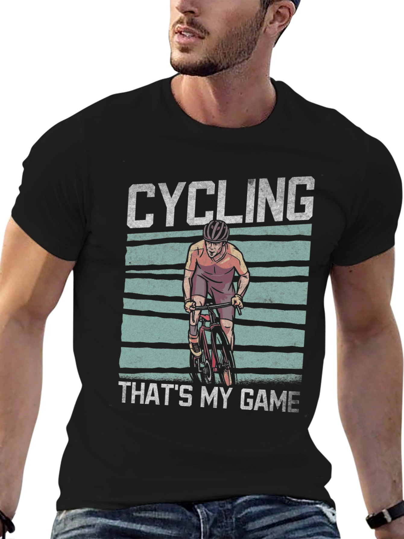 Black Cycling That's My Game T-Shirt -  Black view 6