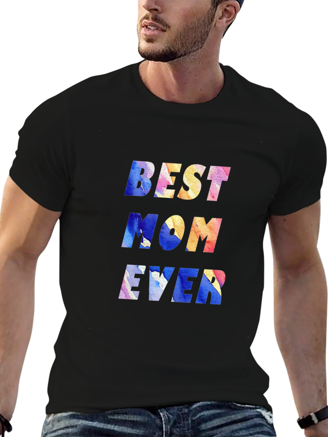 Black Best Mom Ever Graphic T-Shirt view 6
