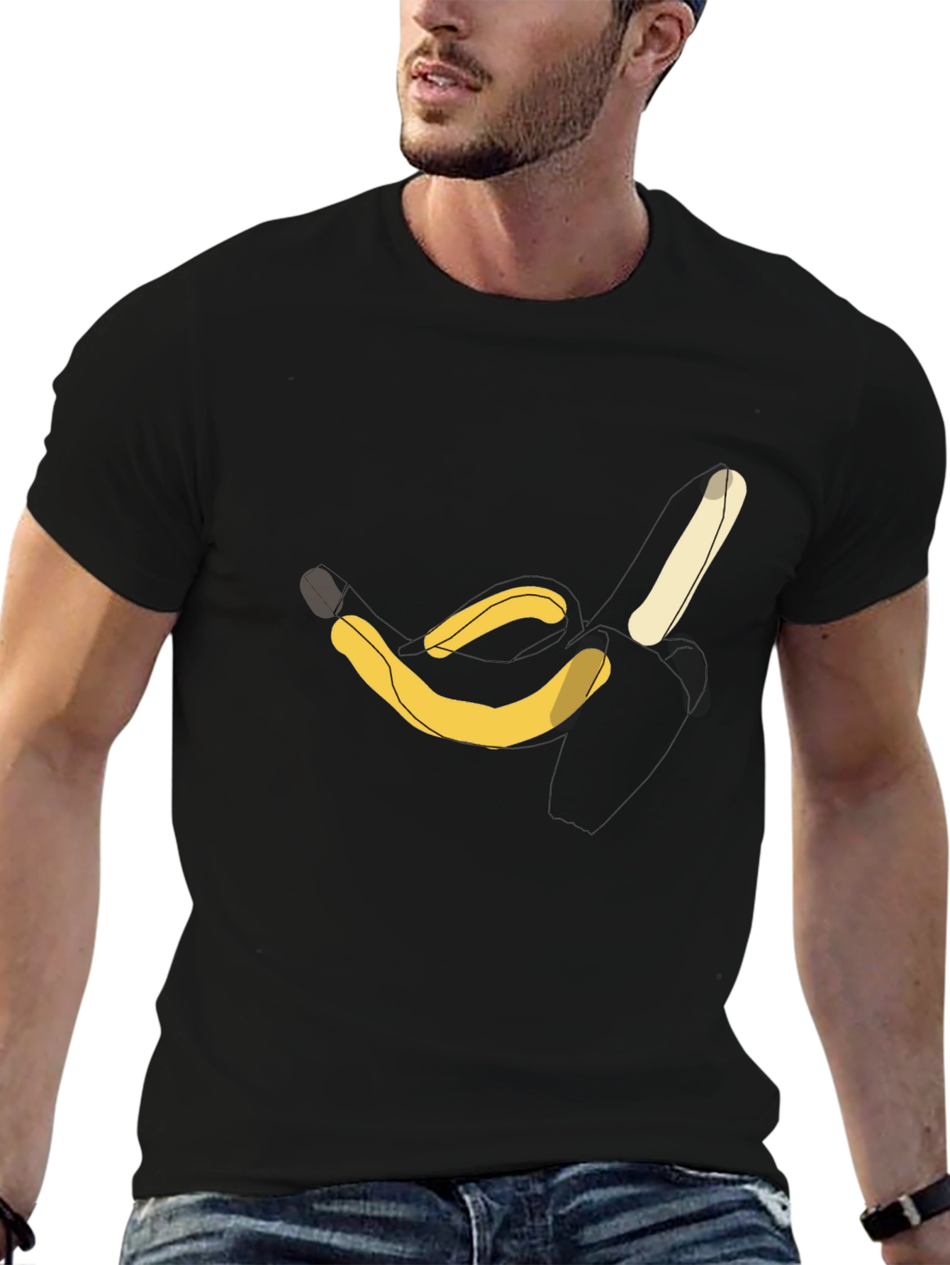 Black Banana Graphic T-Shirt - Casual Cotton Tee view 6