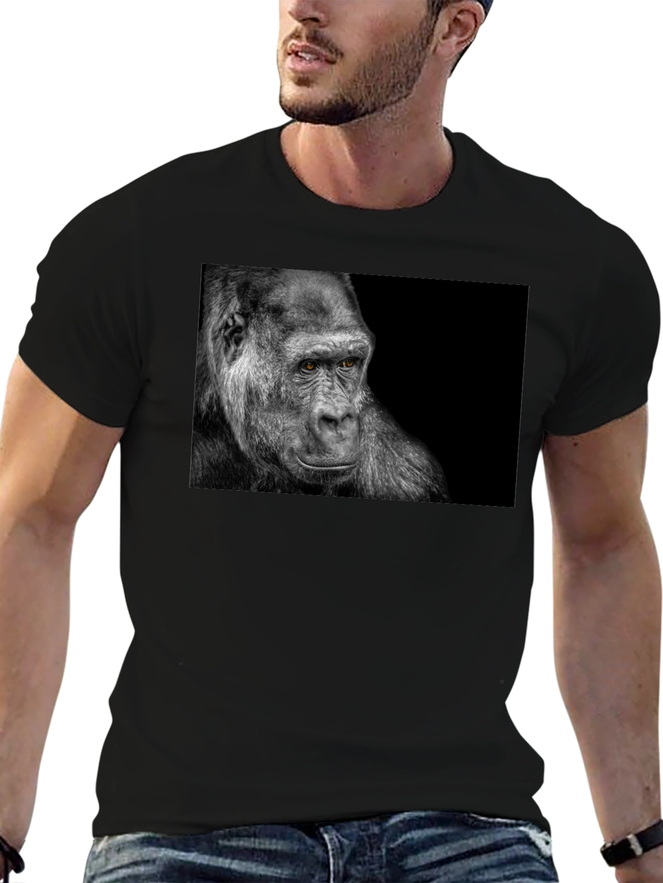Black Gorilla Graphic Black T-Shirt view 6
