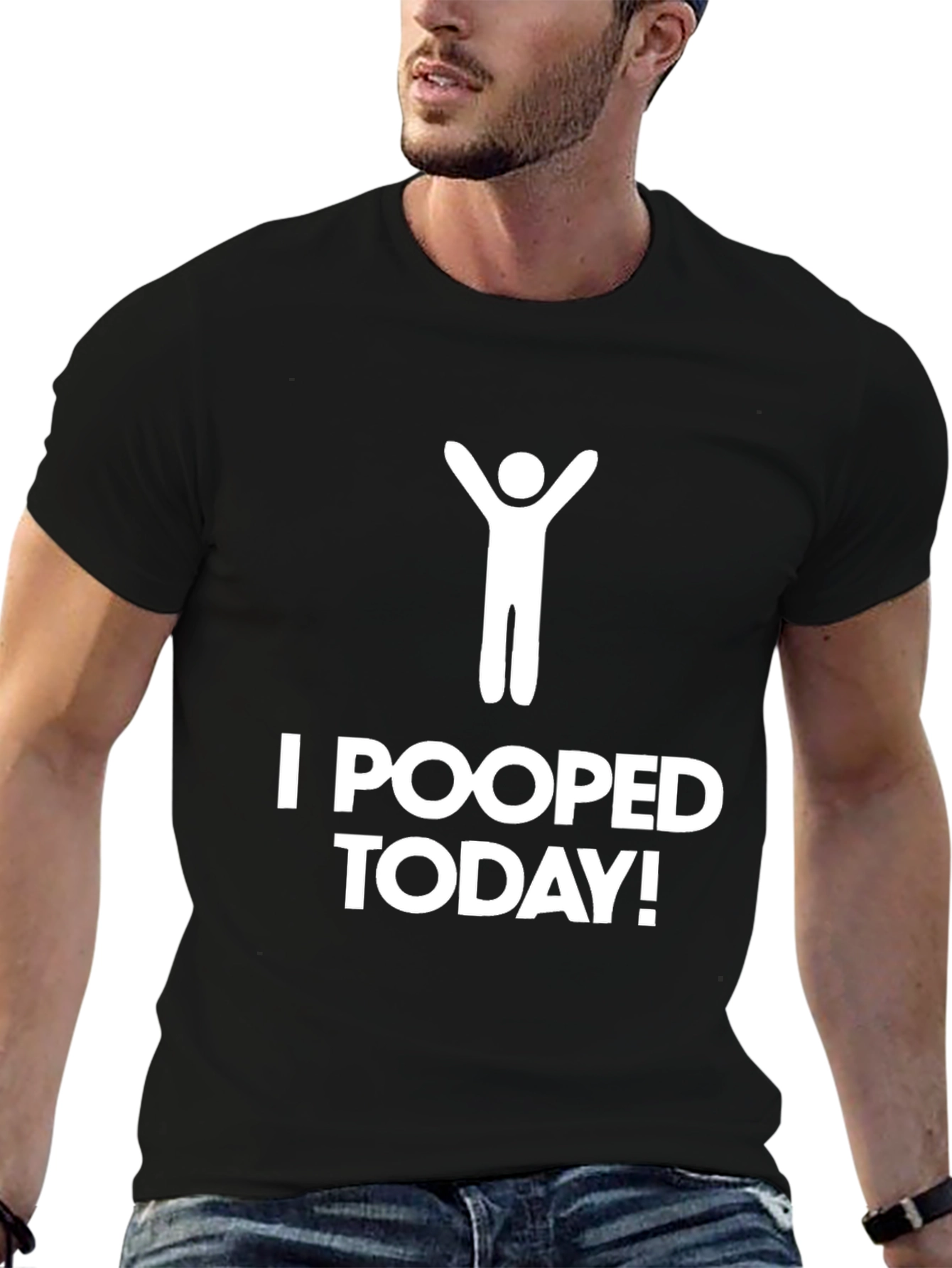 Black I Pooped Today T-Shirt - Funny Graphic Tee view 6