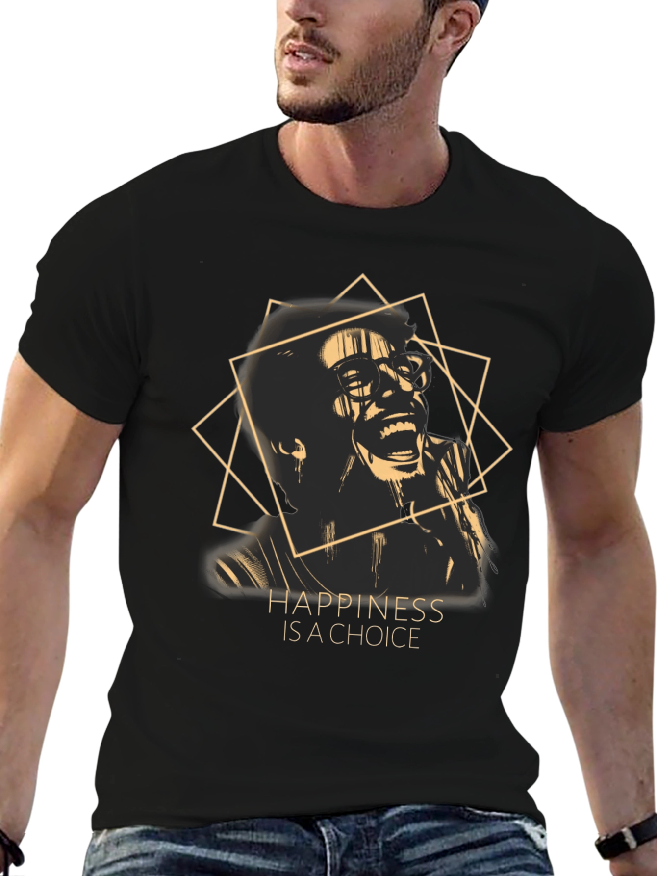 Black Happiness is a Choice Graphic T-Shirt view 6
