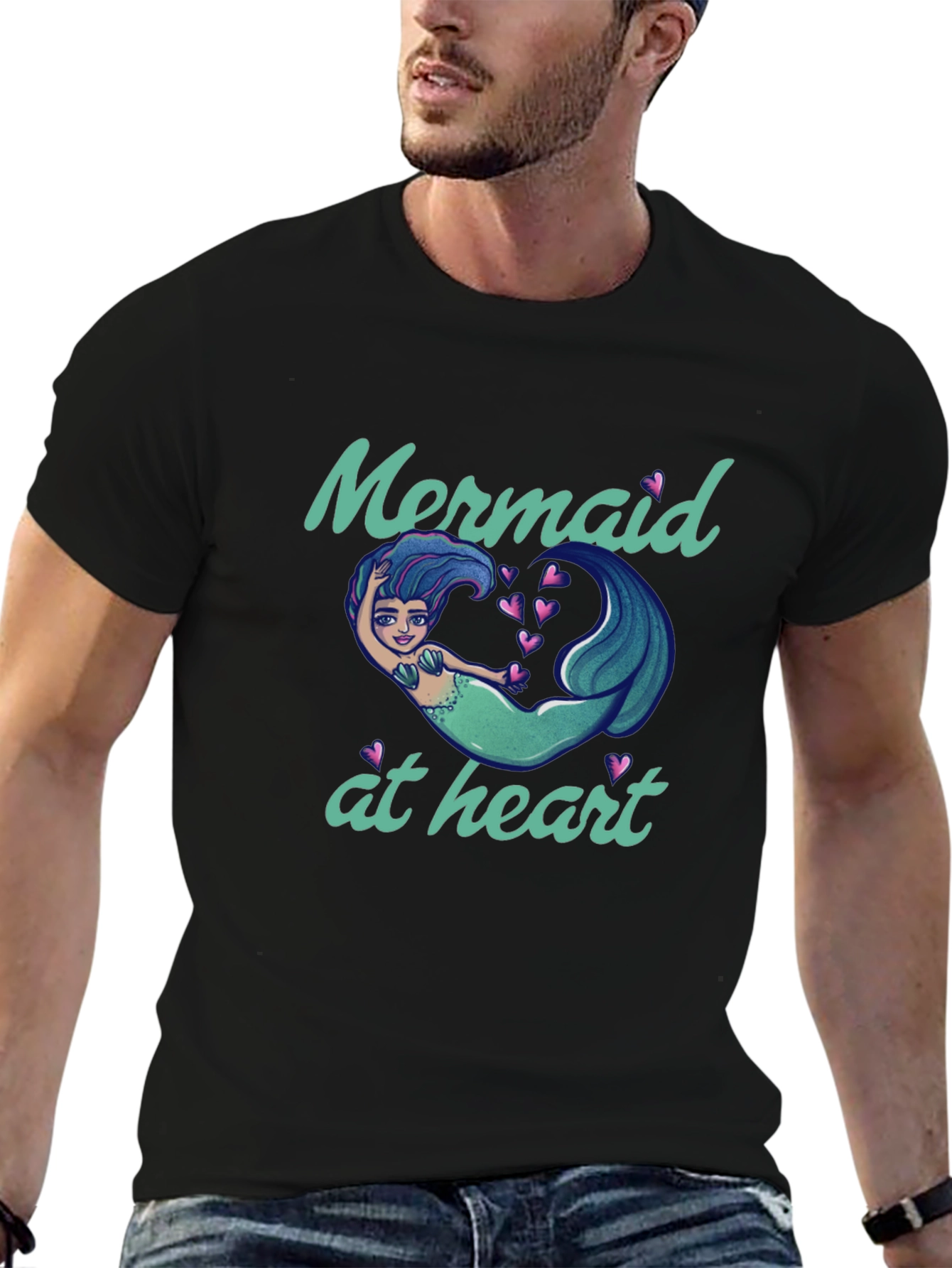 Black Mermaid At Heart Graphic Tee view 6
