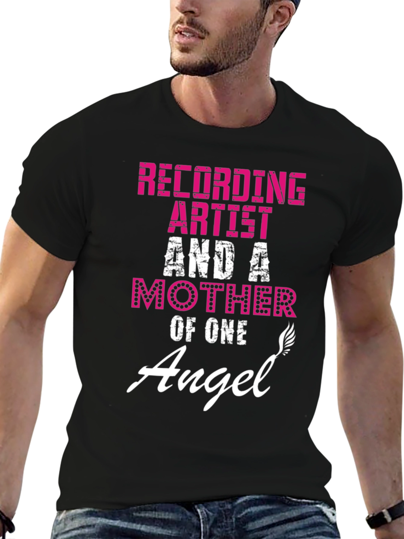 Black Recording Artist & A Mother Of One Angel T-Shirt view 6