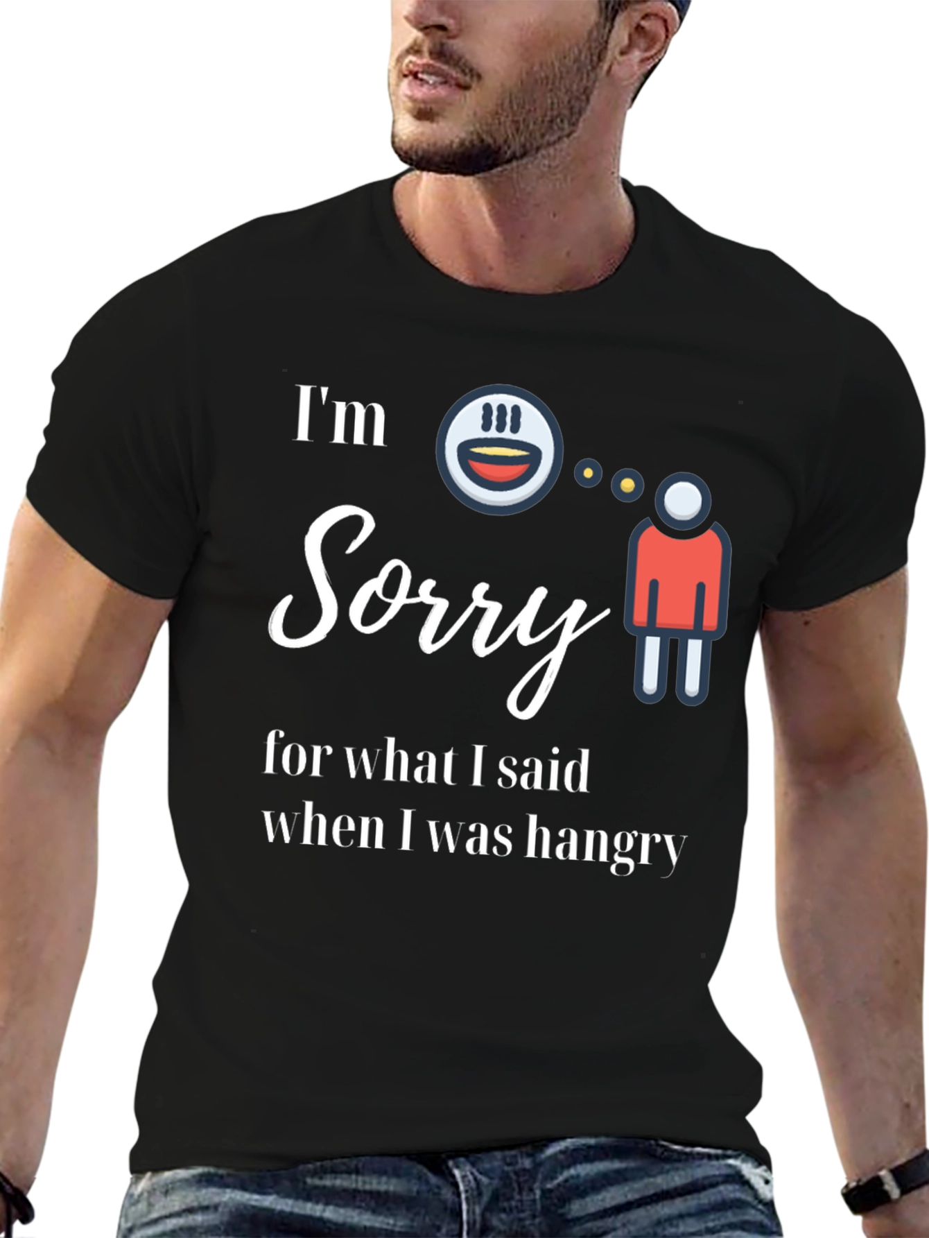 Black Funny "Hangry" Graphic Tee - I'm Sorry Shirt view 6