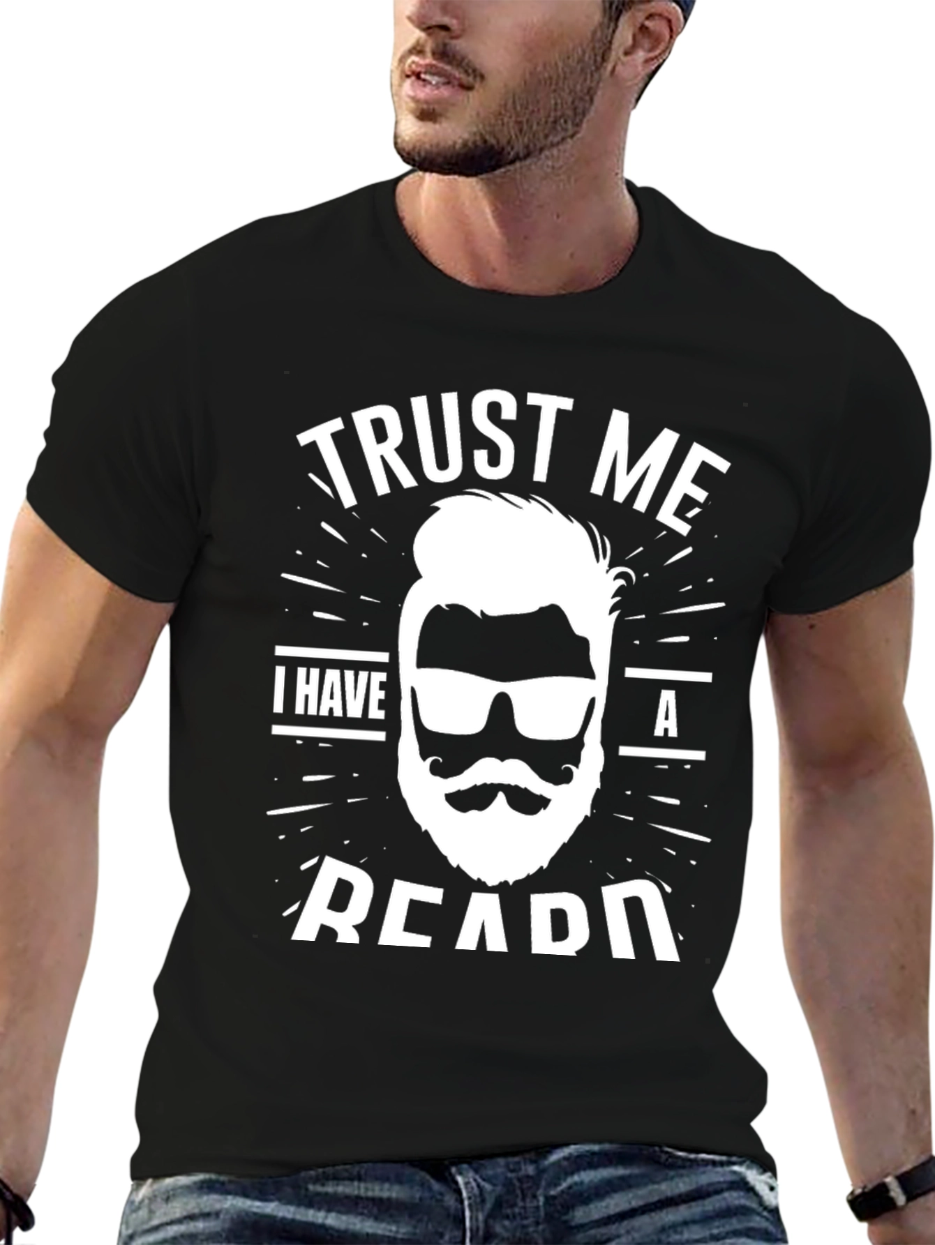 Black Trust Me I Have A Beard T-Shirt view 6