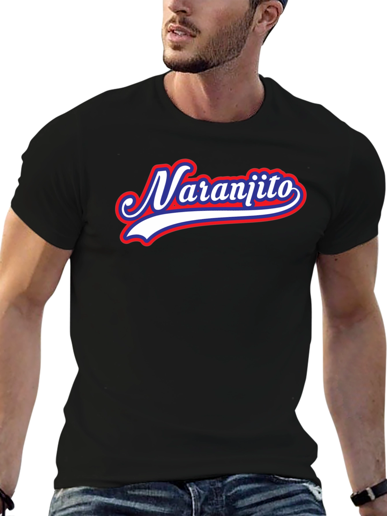 Black Naranjito Baseball Style T-Shirt view 6