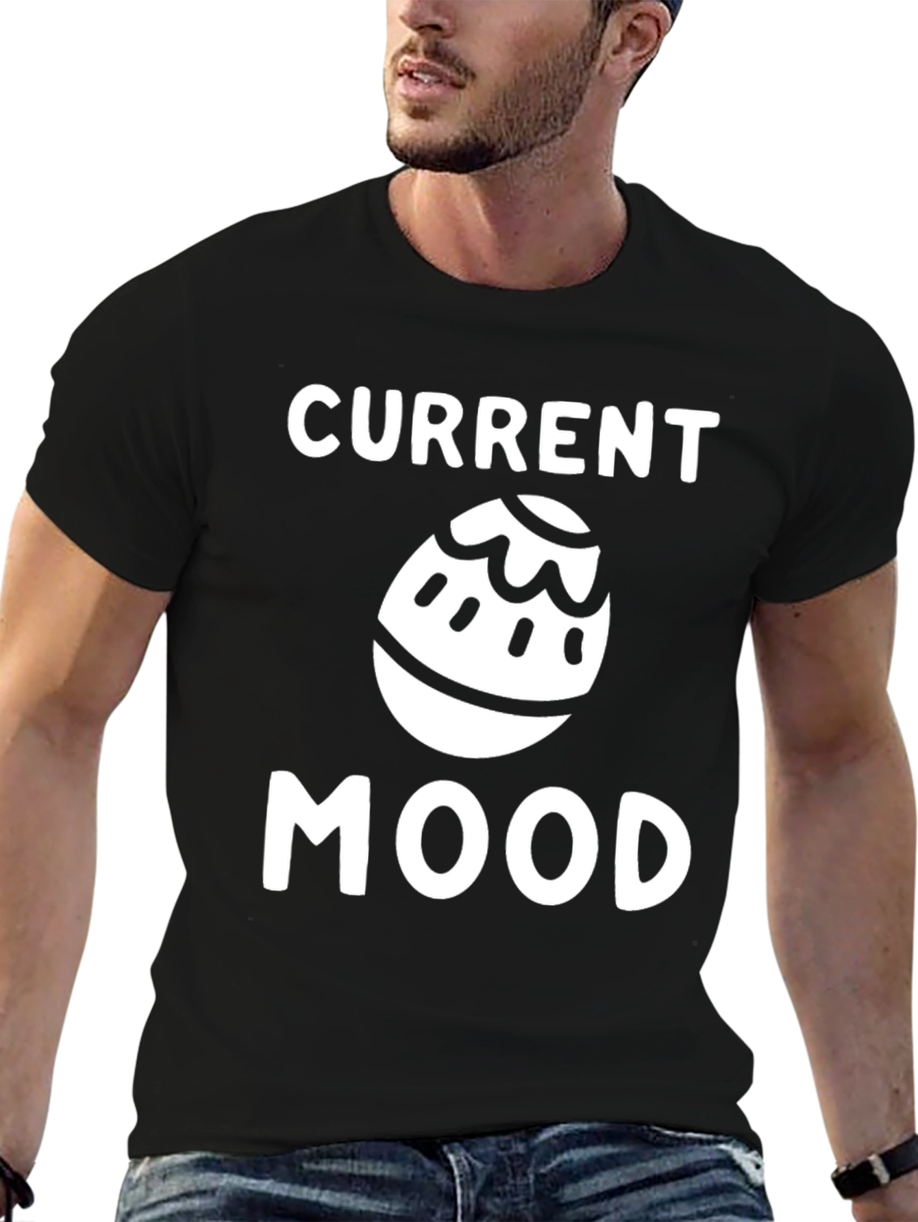 Black Current Egg Mood Graphic T-Shirt view 6