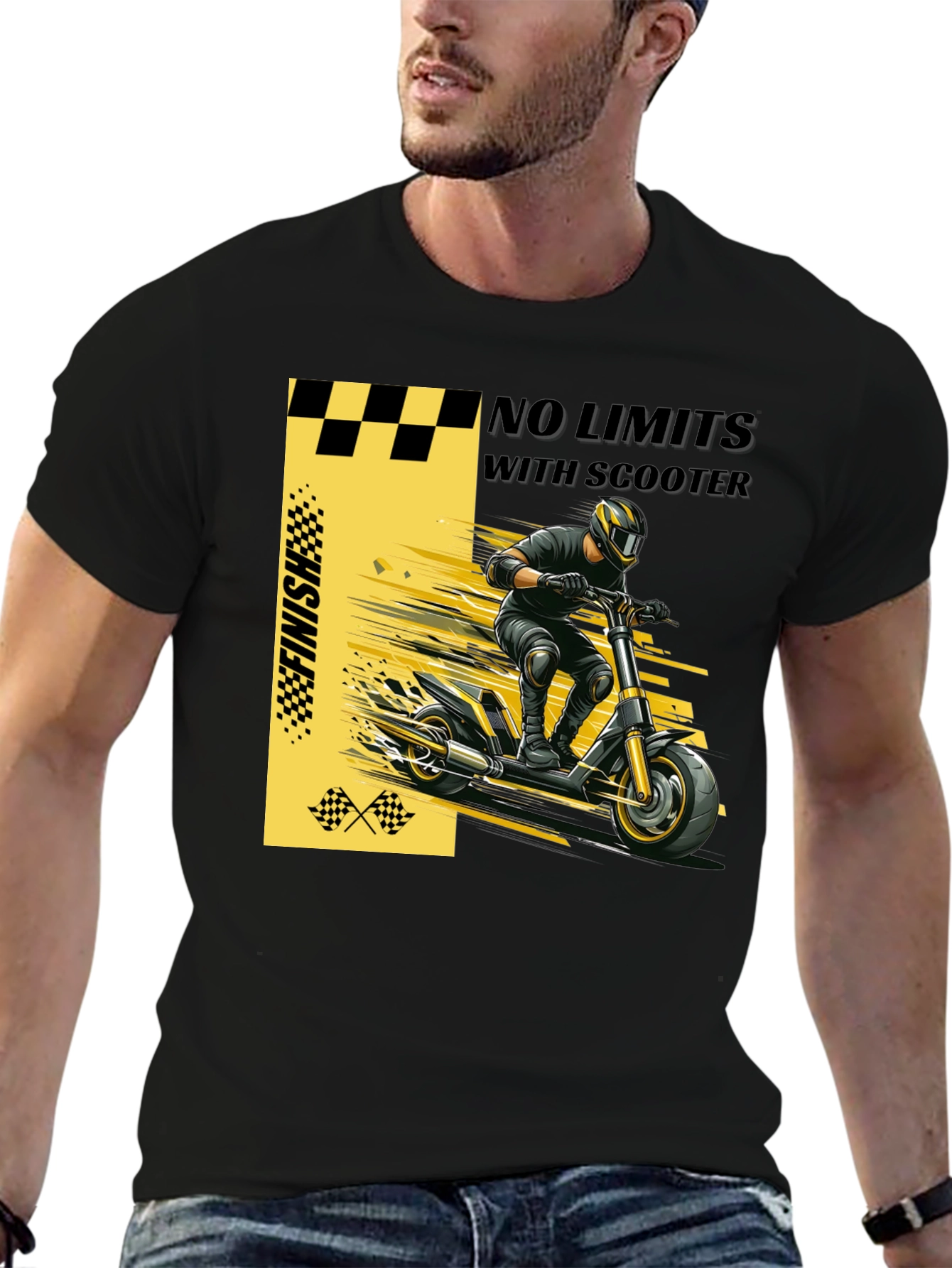 Black No Limits Scooter Graphic T-Shirt view 6